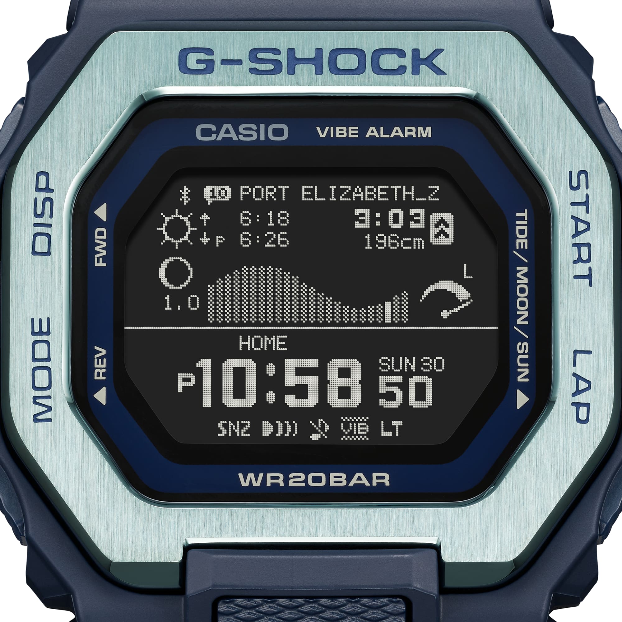 G-Shock G-Lide Sport Tide White Rubber Band Men's Watch GBX100TT-2D