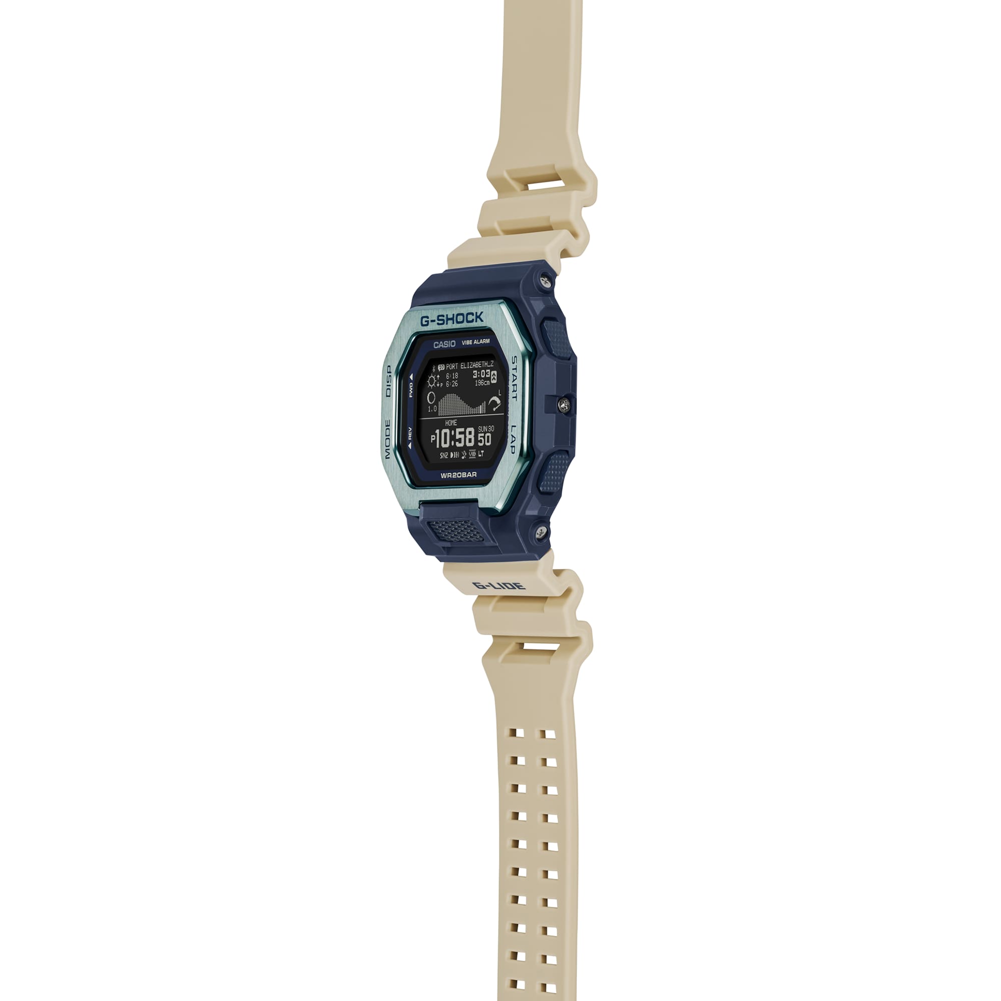 G-Shock G-Lide Sport Tide White Rubber Band Men's Watch GBX100TT-2D