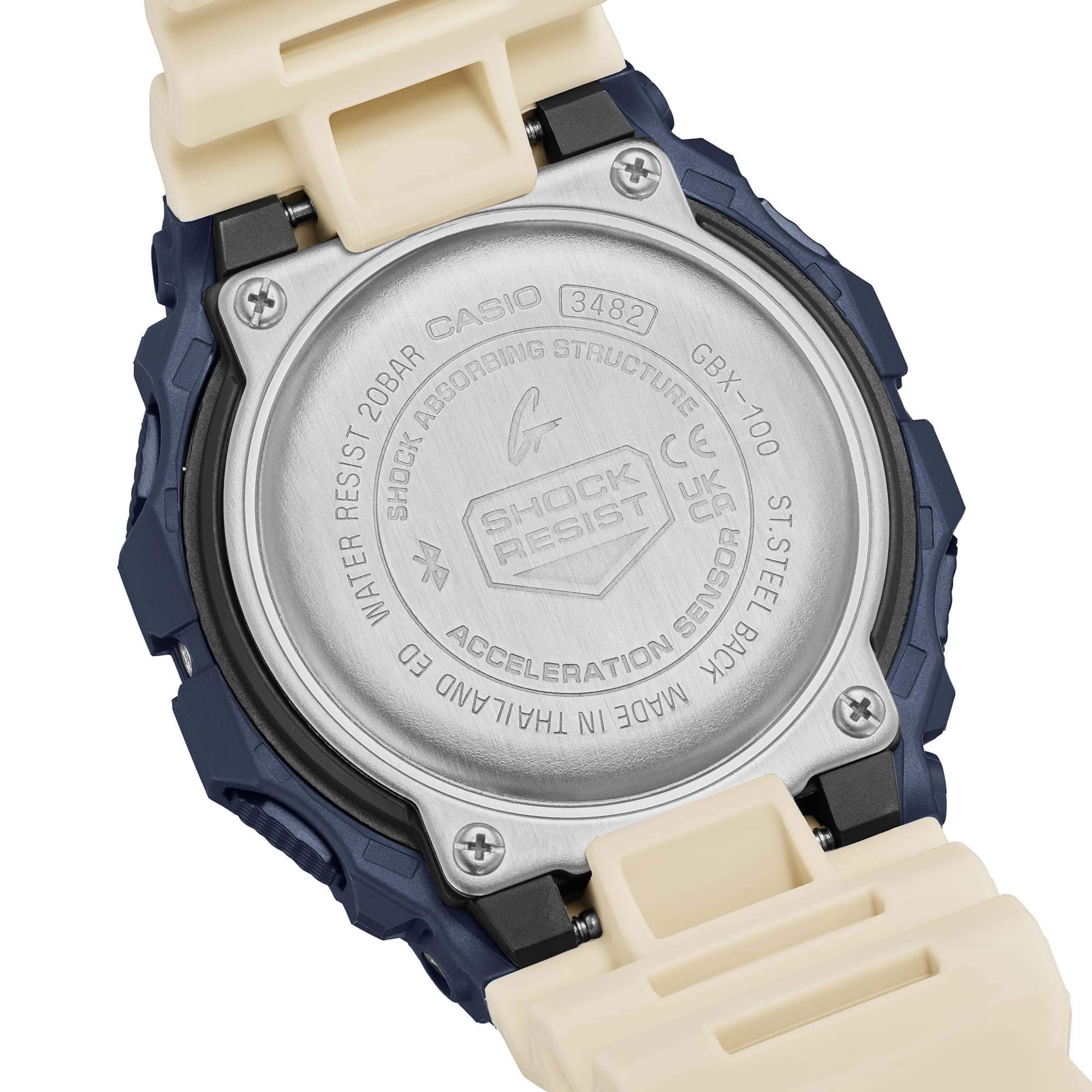 G-Shock G-Lide Sport Tide White Rubber Band Men's Watch GBX100TT-2D