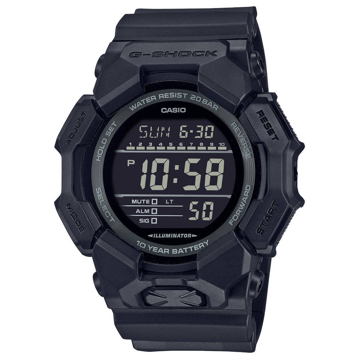 G-Shock Analog Digital Black Dial Black Resin Band Watch GD010-1A1