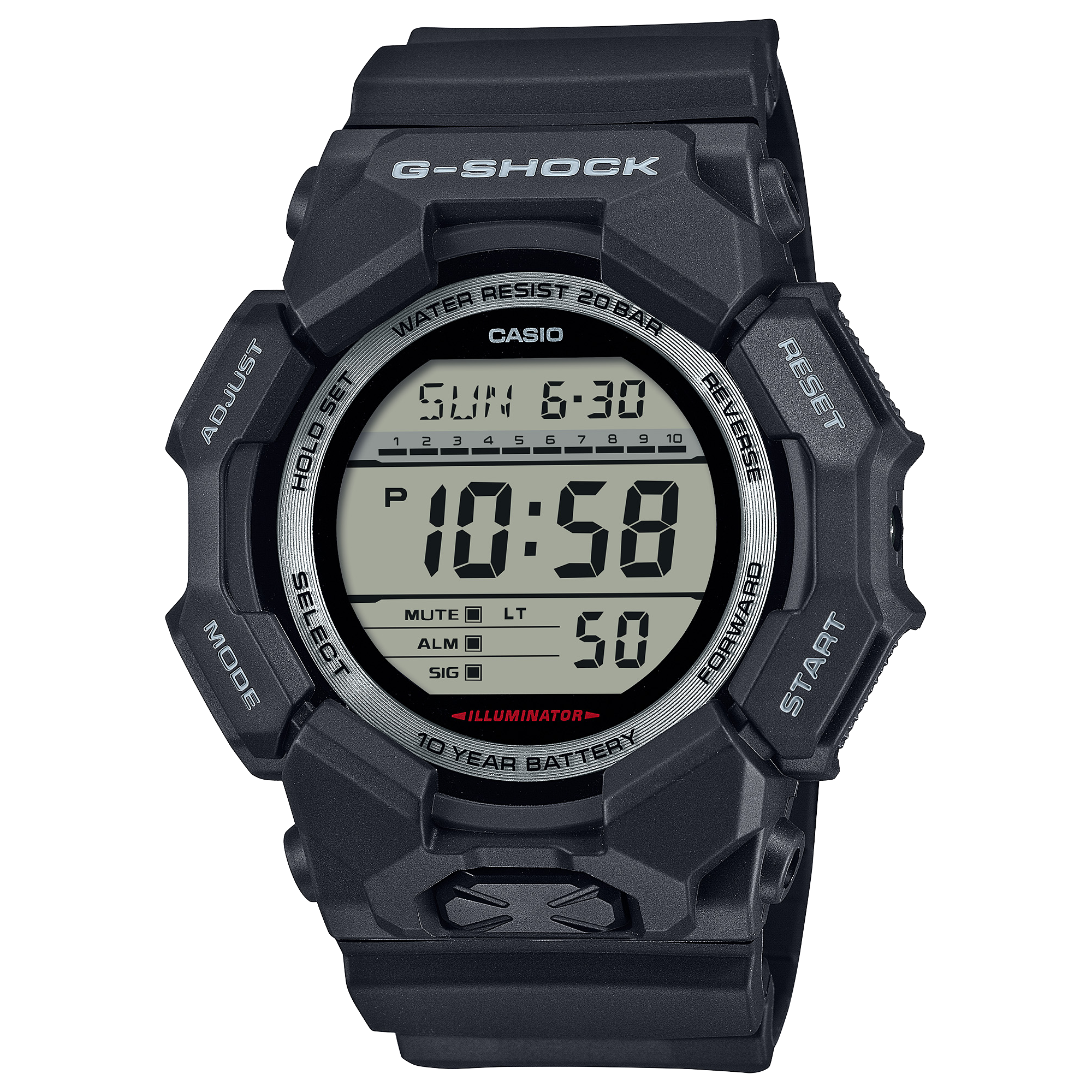 Casio Digital Black Resin Band Watch GD010 1D Watch Direct