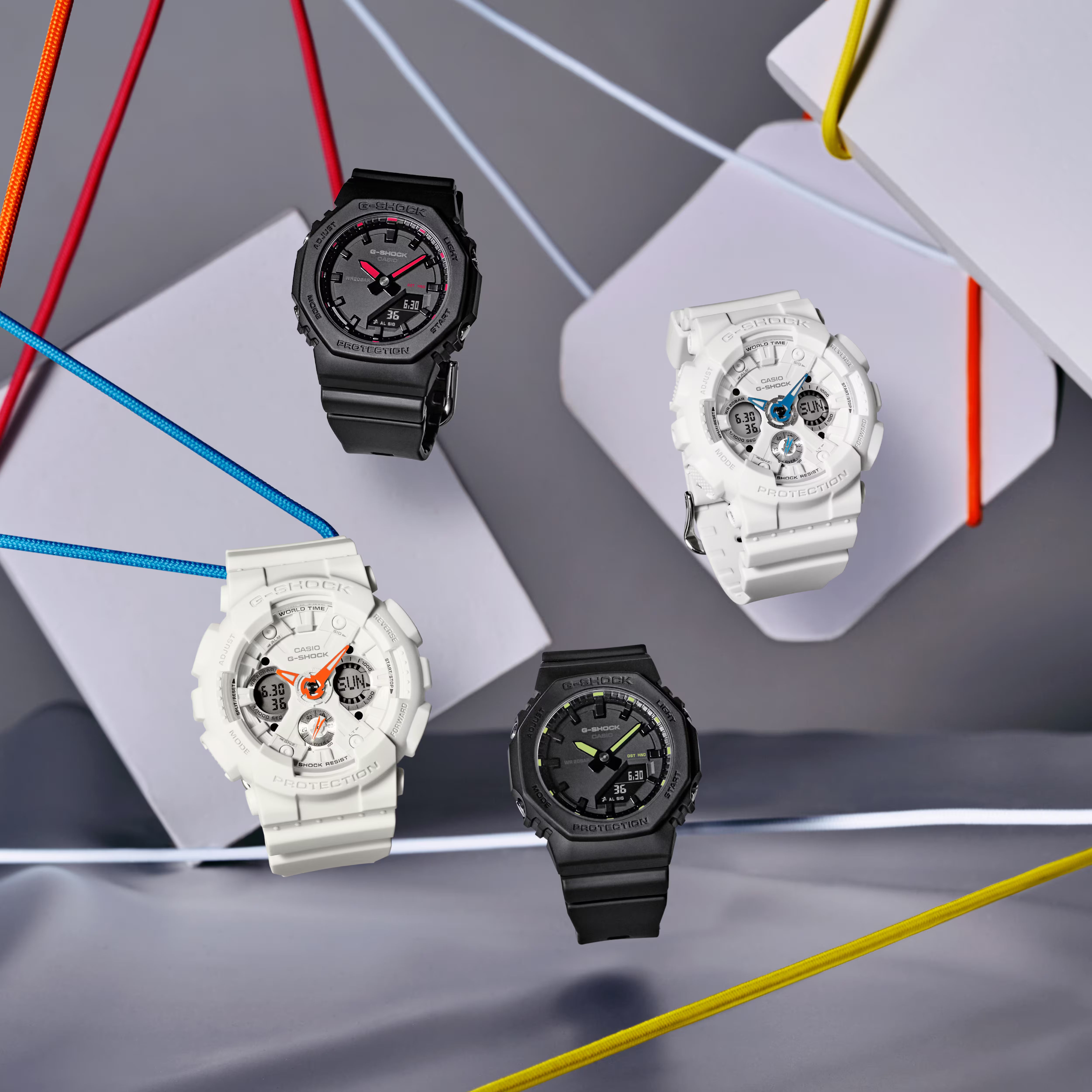 G-Shock Analog Digital White Resin Band Blue Hands Watch GMAS120SA-7A2