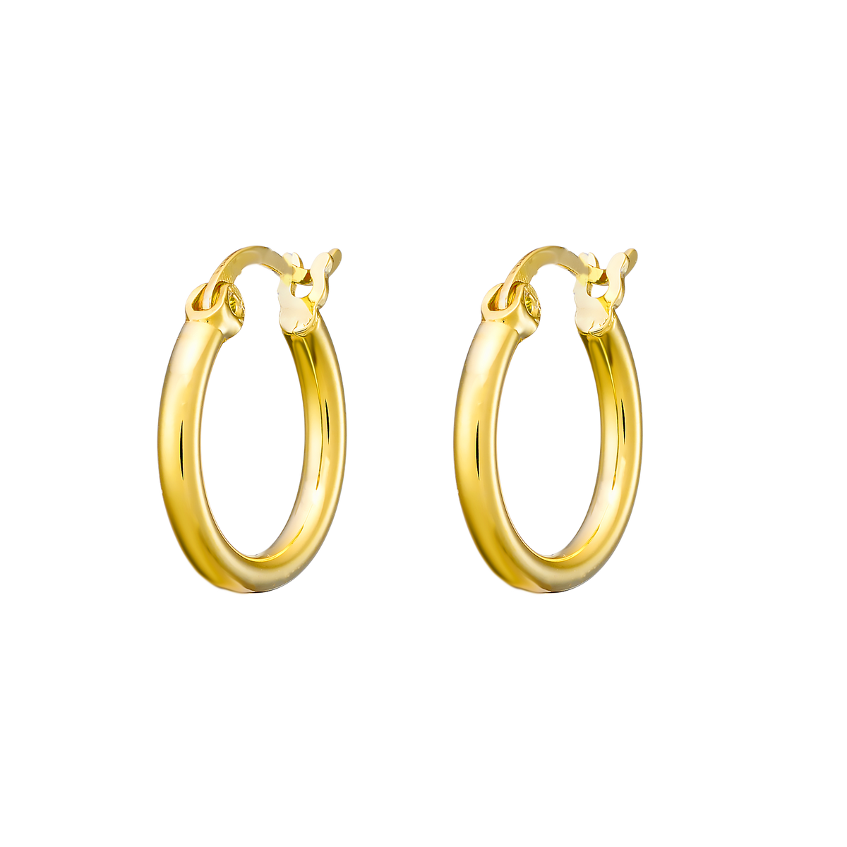 Gold Vermeil Icon 14K Gold Vermeil Plain 15mm Hoop Earrings GVE0012Y GVE0012Y view 4