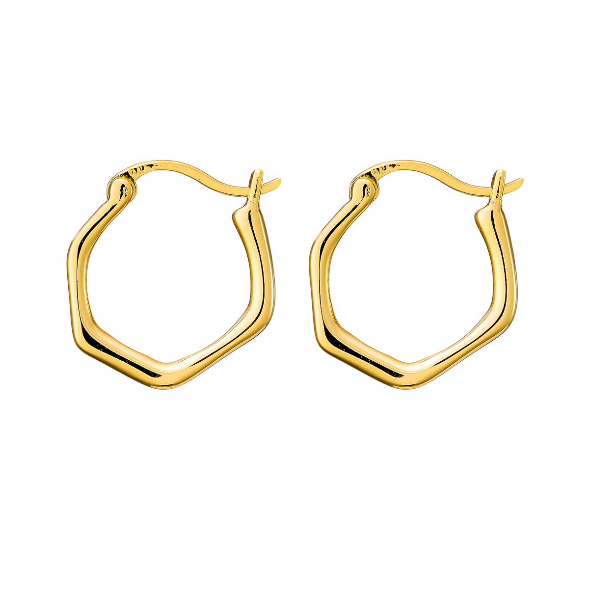 Gold Vermeil Icon 14k Gold Vermeil Angular Huggie Earrings GVE0024Y GVE0024Y front packshot