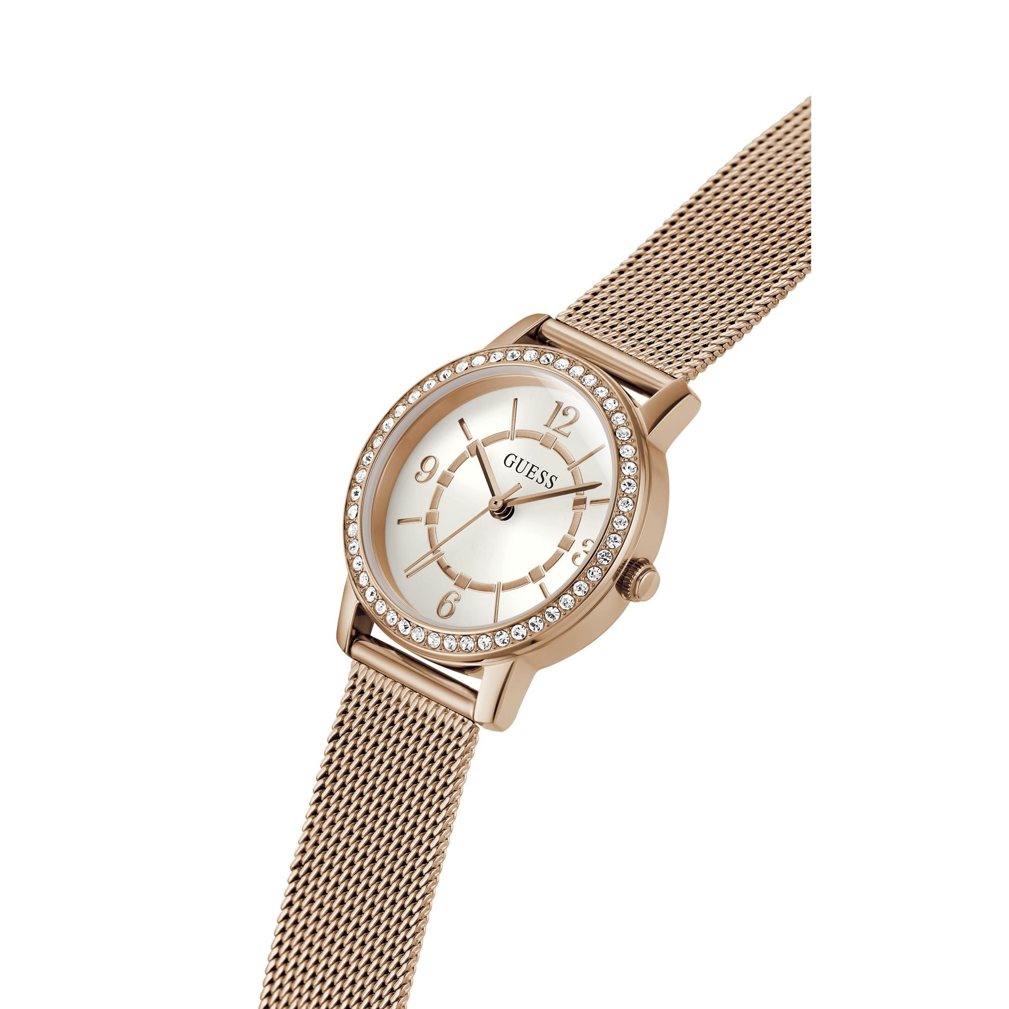 GUESS Ladies Rose Gold Tone Analog Watch GW0534L3