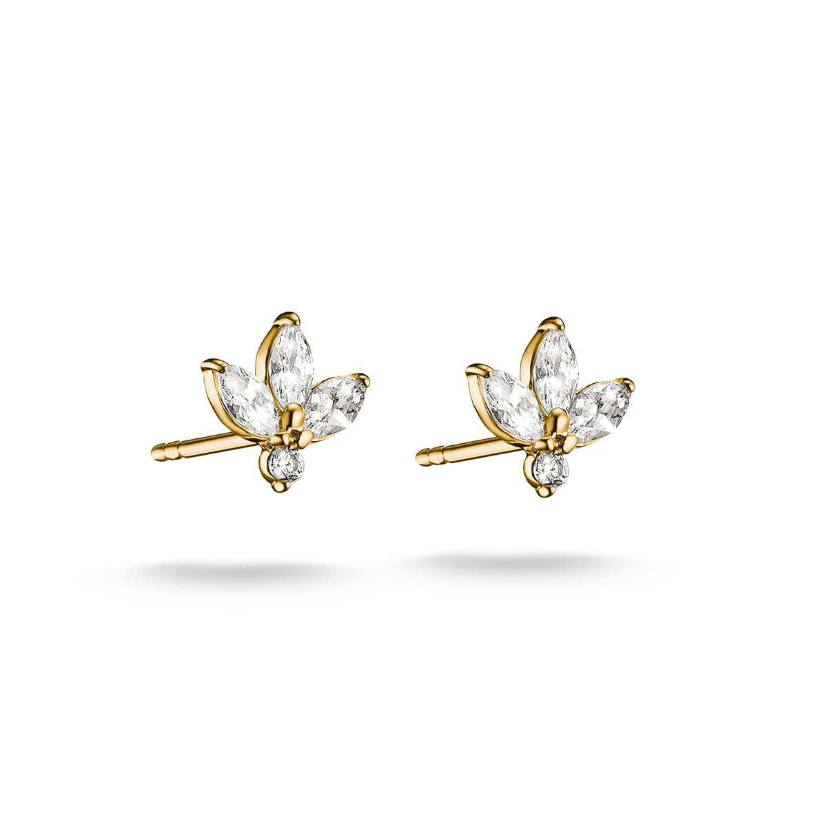 Thomas Sabo Stud earrings flower with zirconia in teardrop shape TH2371MY TH2371MY front packshot