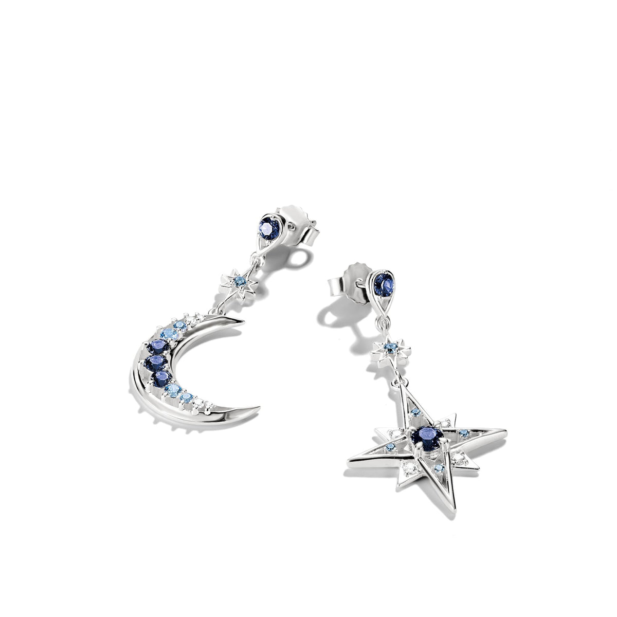 Thomas Sabo Earrings moon and star with blue stones TH2379BLU TH2379BLU view 5