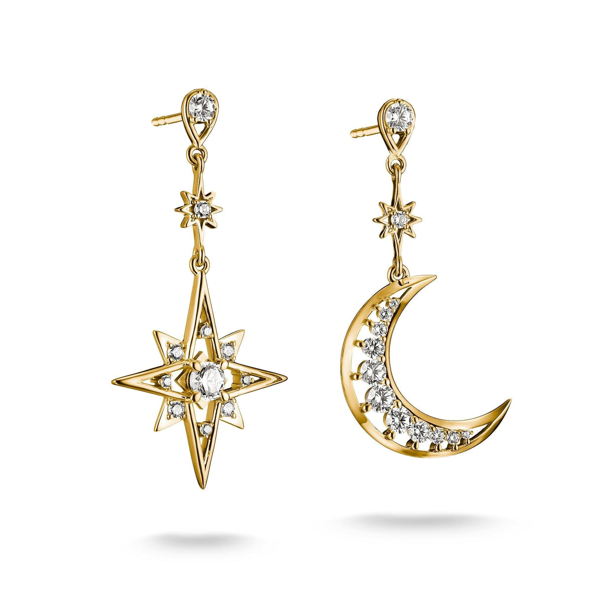 Thomas Sabo Earrings moon and star with zirconia TH2379MY TH2379MY front packshot