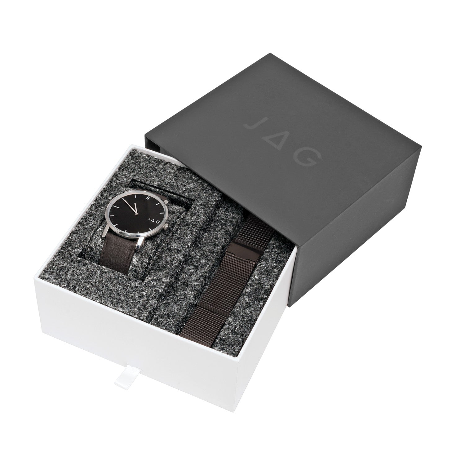 Jag Chadstone 42mm Black Leather Watch for Men Sophisticated Style