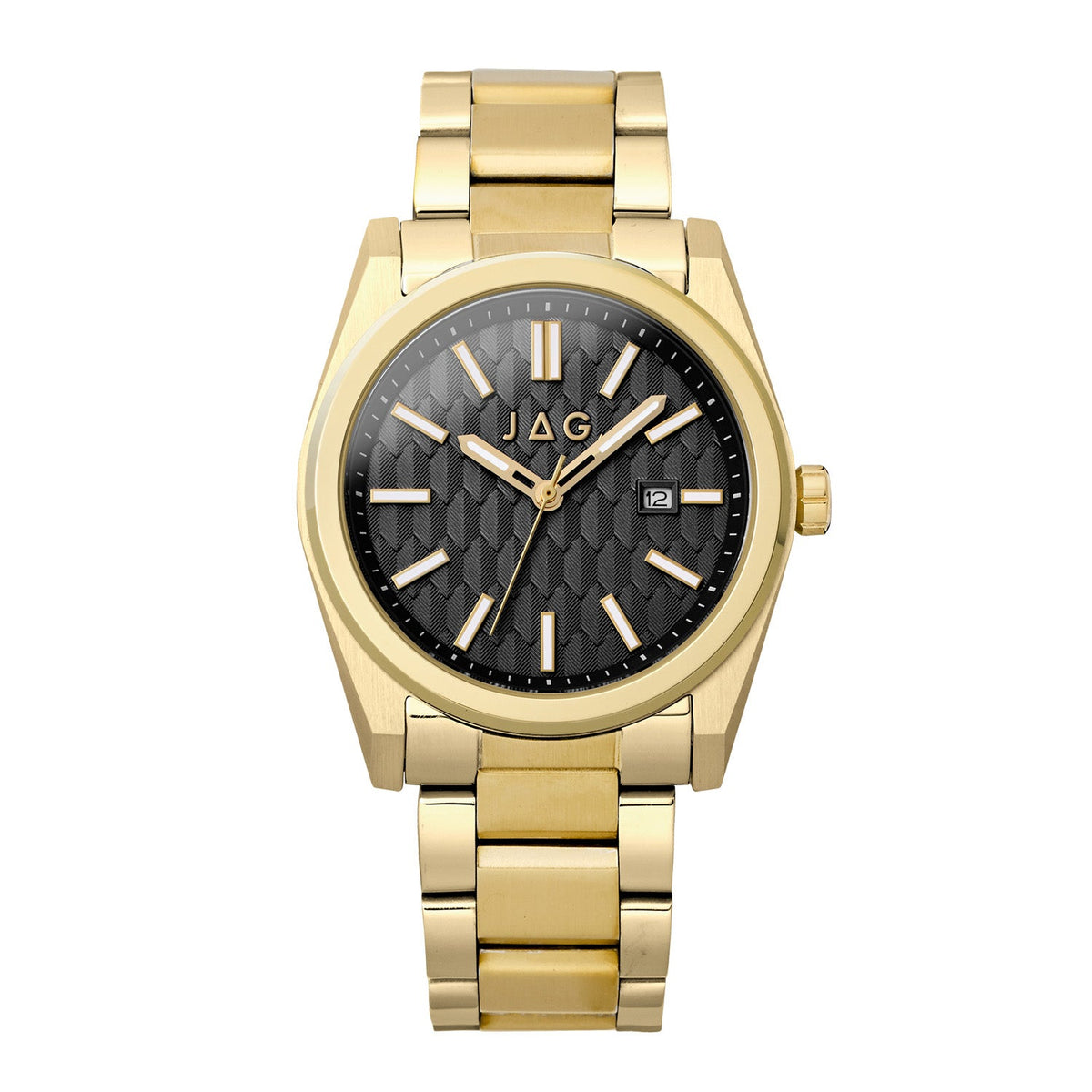 JAG Beaufort Mens Black Dial 41.8mm Gold Watch J3000A