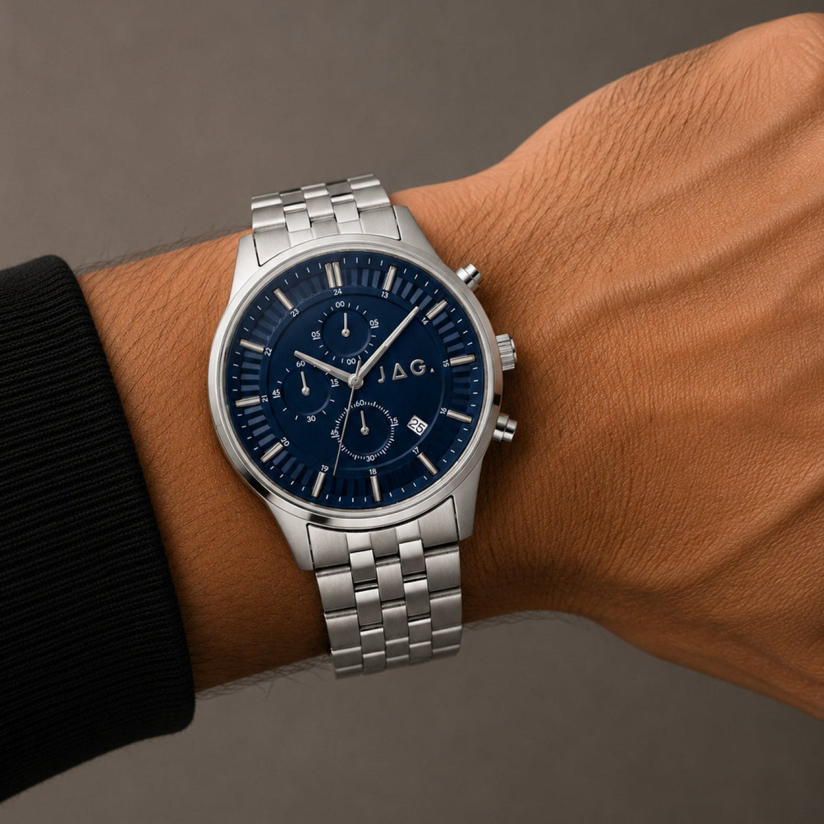 JAG Albany Mens Blue Dial 45mm Silver Watch J3016A