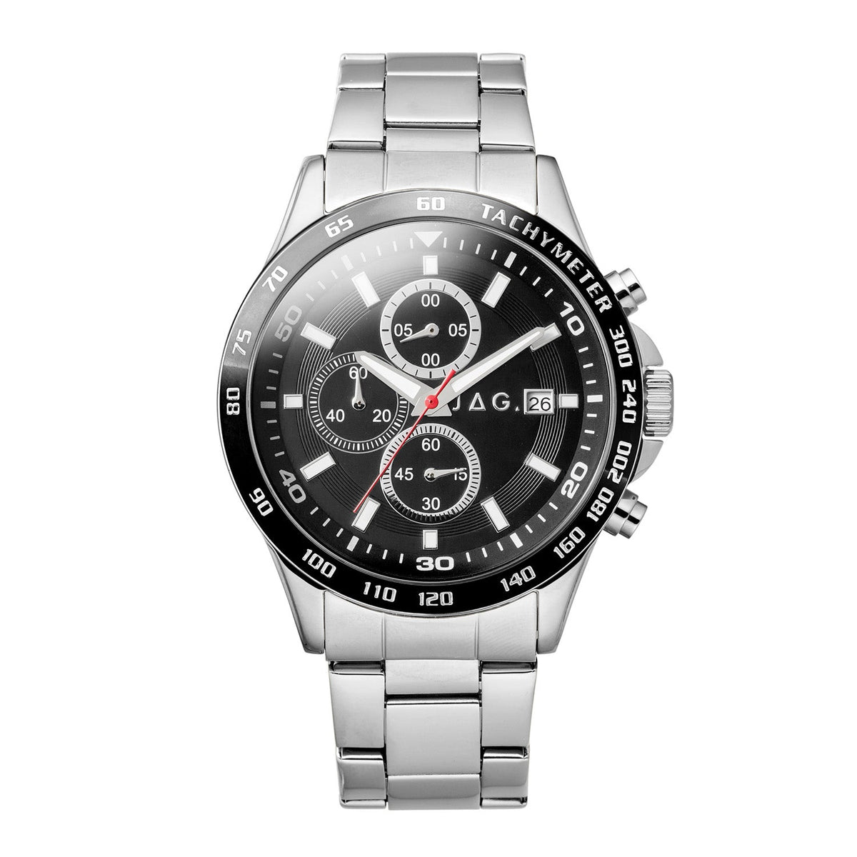 Jag Callum Black Dial Silver Steel Mens Watch J3113A front packshot