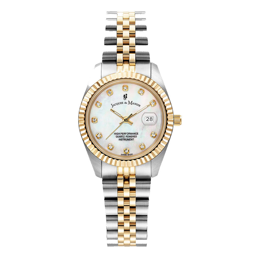 Jacques Du Manoir Swiss Ladies Inspiration 31mm Two Tone 5 Link Watch