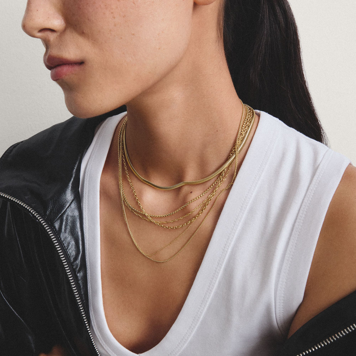 Thomas Sabo Gold-Tone Stainless Steel Singapore Chain Necklace 1.7mm TKE2284SY45 TKE2284SY45 view 3