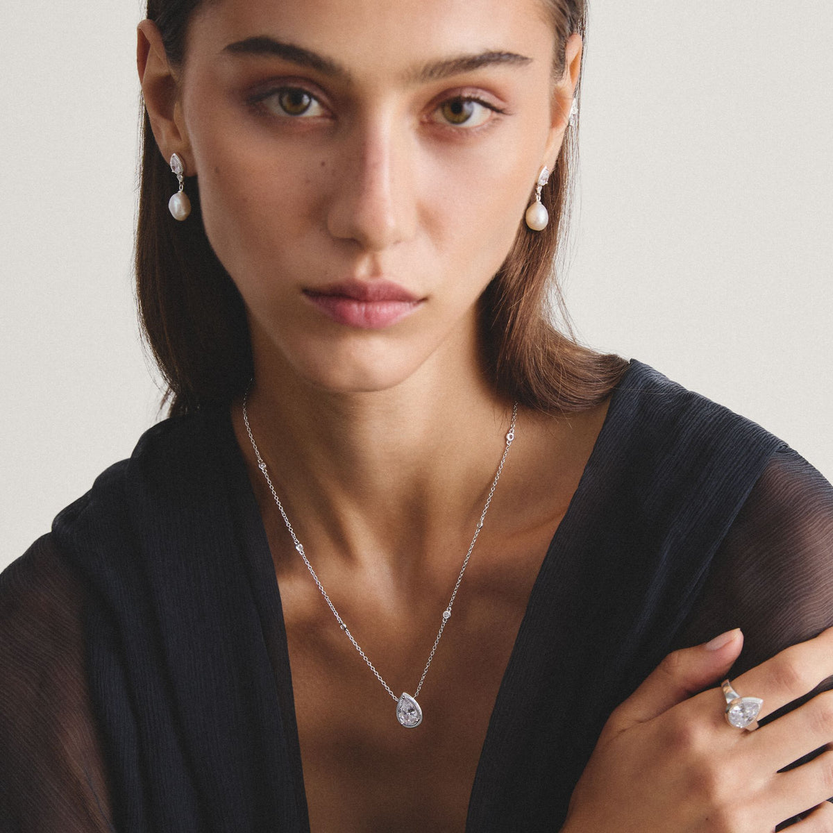 Thomas Sabo Chain with zirconia in teardrop shape