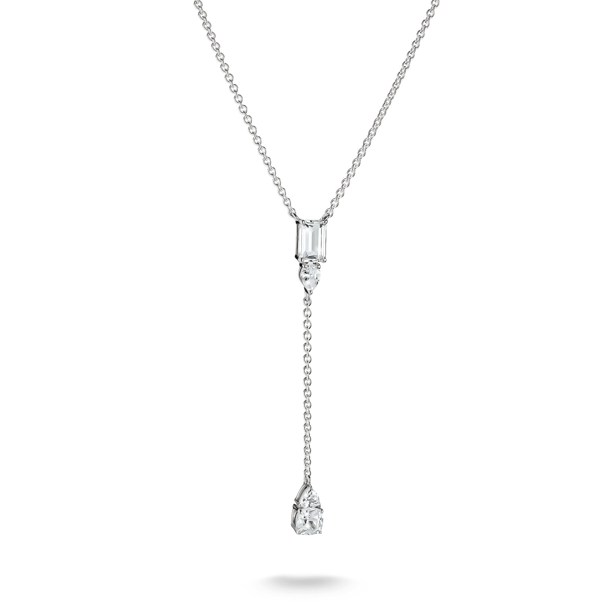THOMAS SABO Y Necklace with White Zirconia Stones Silver