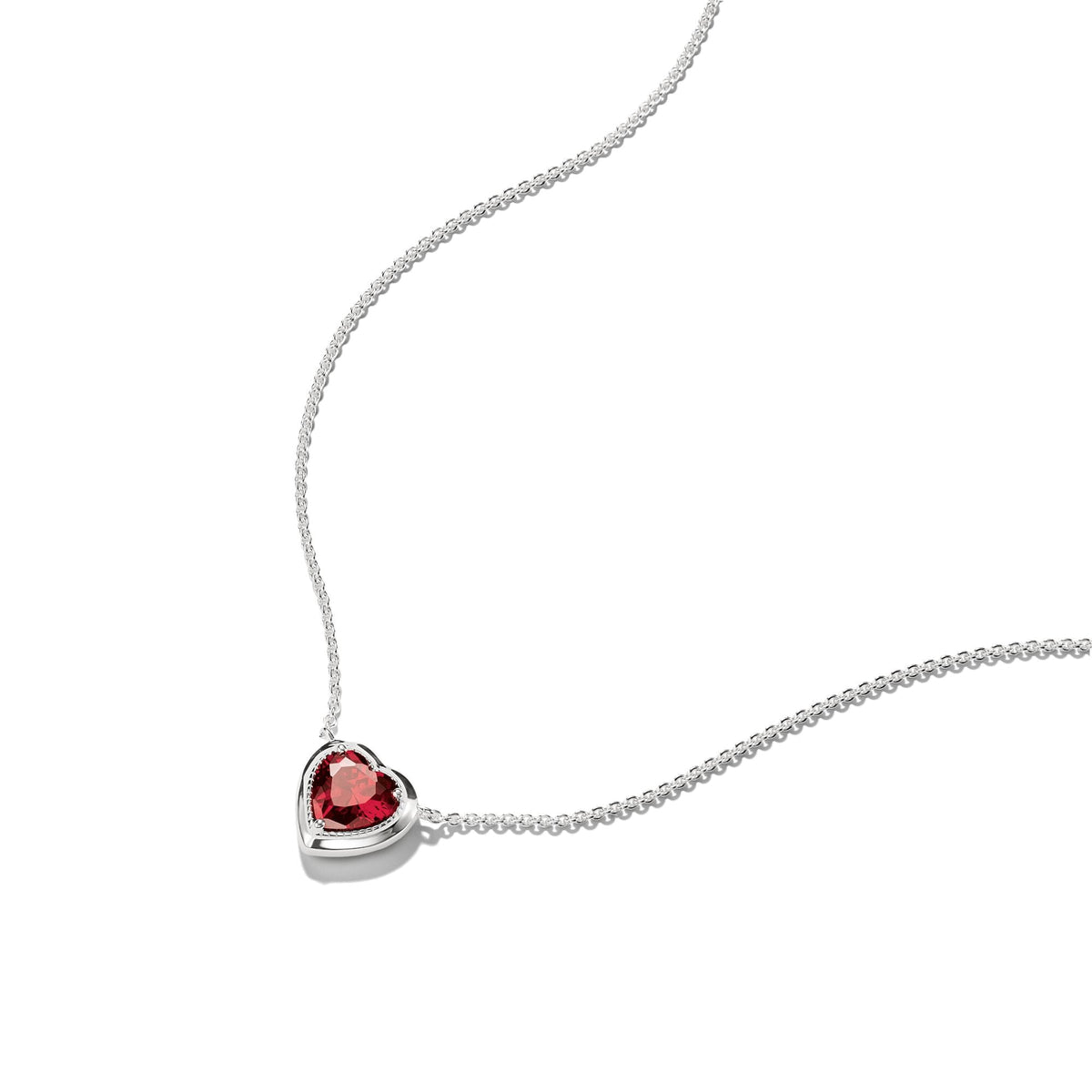 Thomas Sabo Necklace with Red Heart Stone Silver