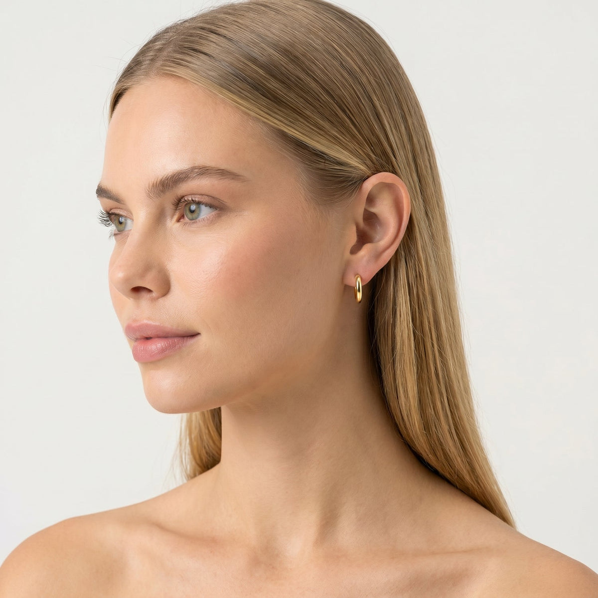 22K Gold Vermeil 13mm Hoop Earrings