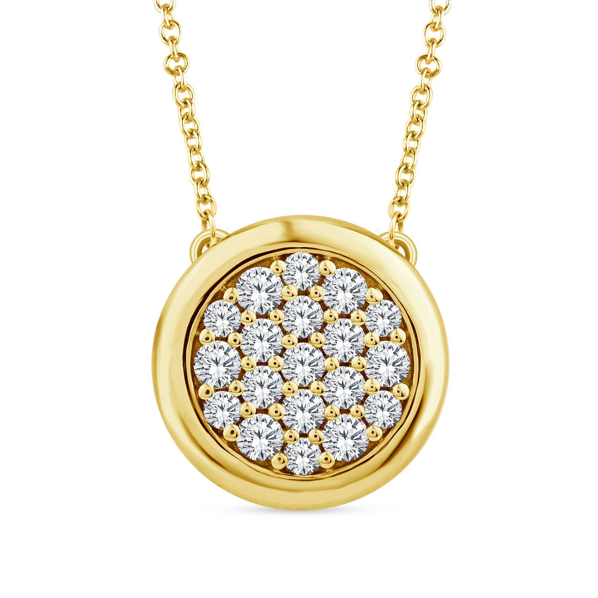 22K Gold Vermeil 0.25ct Lab Grown Diamond Necklace 40-45cm LGPF-11558-Y