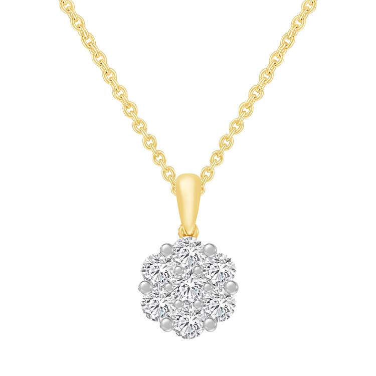 0.75ct Lab Grown Diamond Pendant in 9K Yellow Gold
