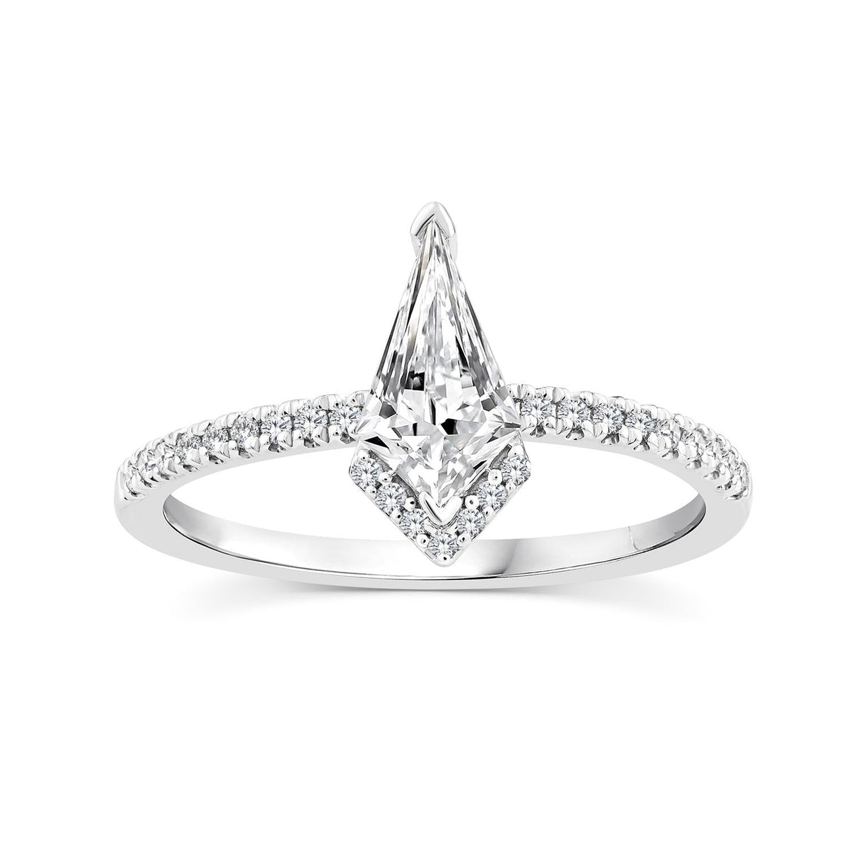 0.63ct Kite Lab Grown Diamond Asterly Ring in 9K White Gold