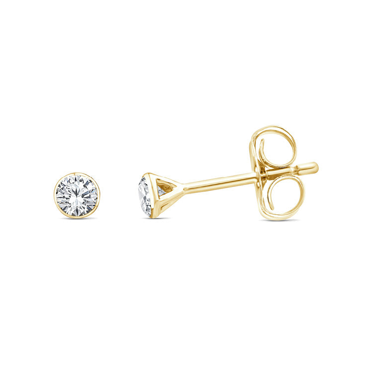 0.25ct Lab Grown Diamond Earrings in 9K Yellow Gold