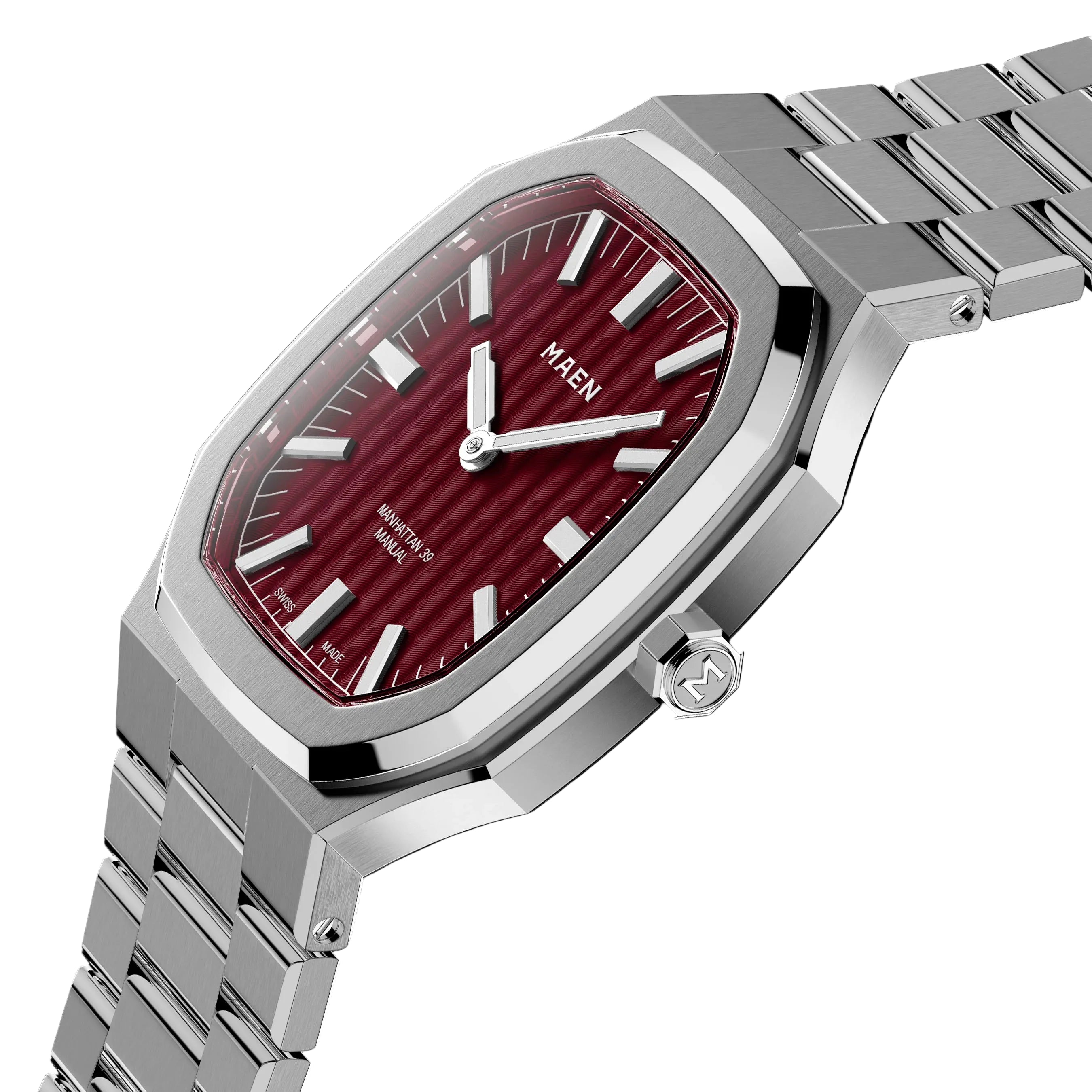MAEN M4.1.5 Manhattan Garnet Red 39 Ultra-Thin No Date Watch