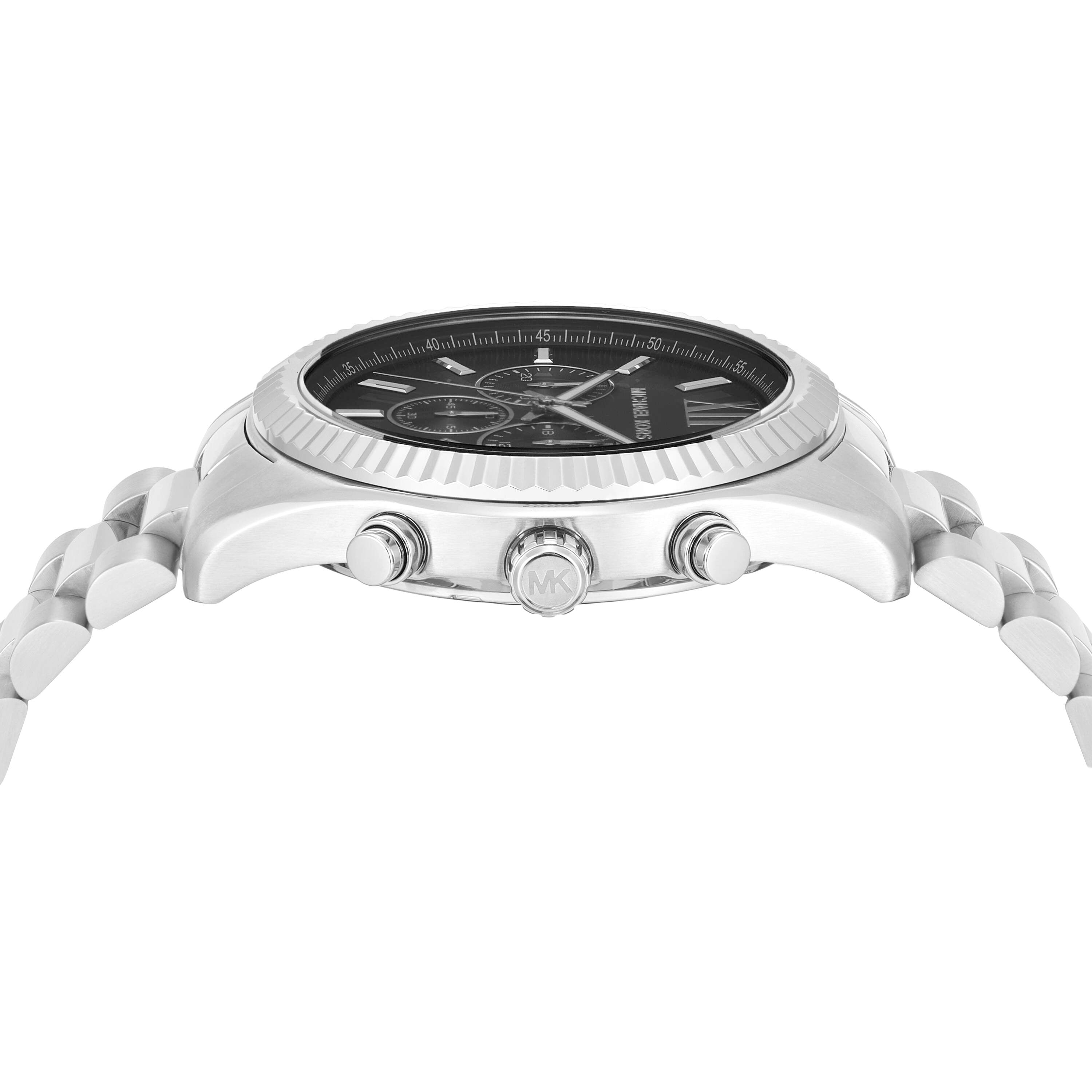 Michael Kors Lexington Black Dial Silver Stainless Steel Watch MK1091SET