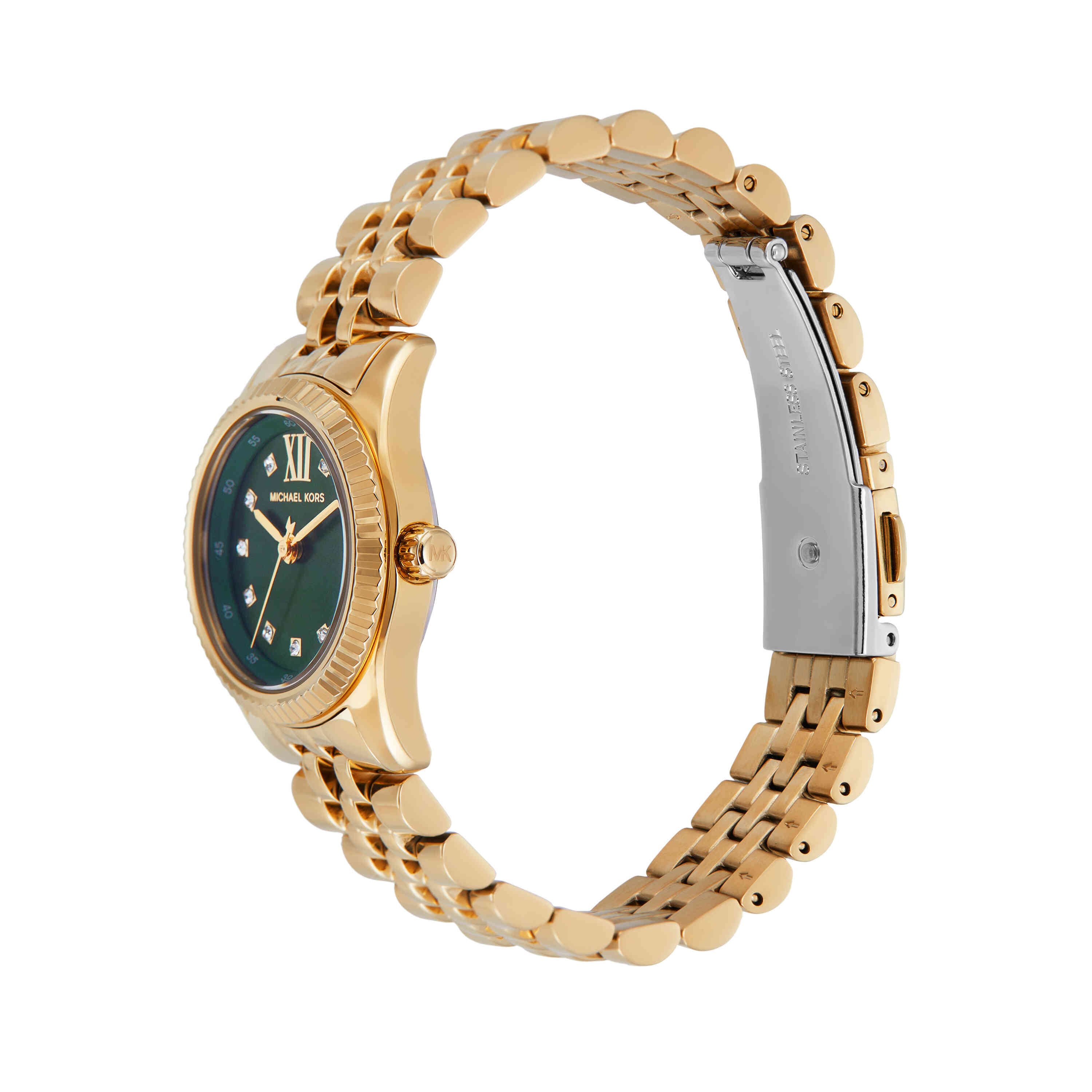 Michael Kors Petite Lexington Pavé Gold-Tone Watch MK4842