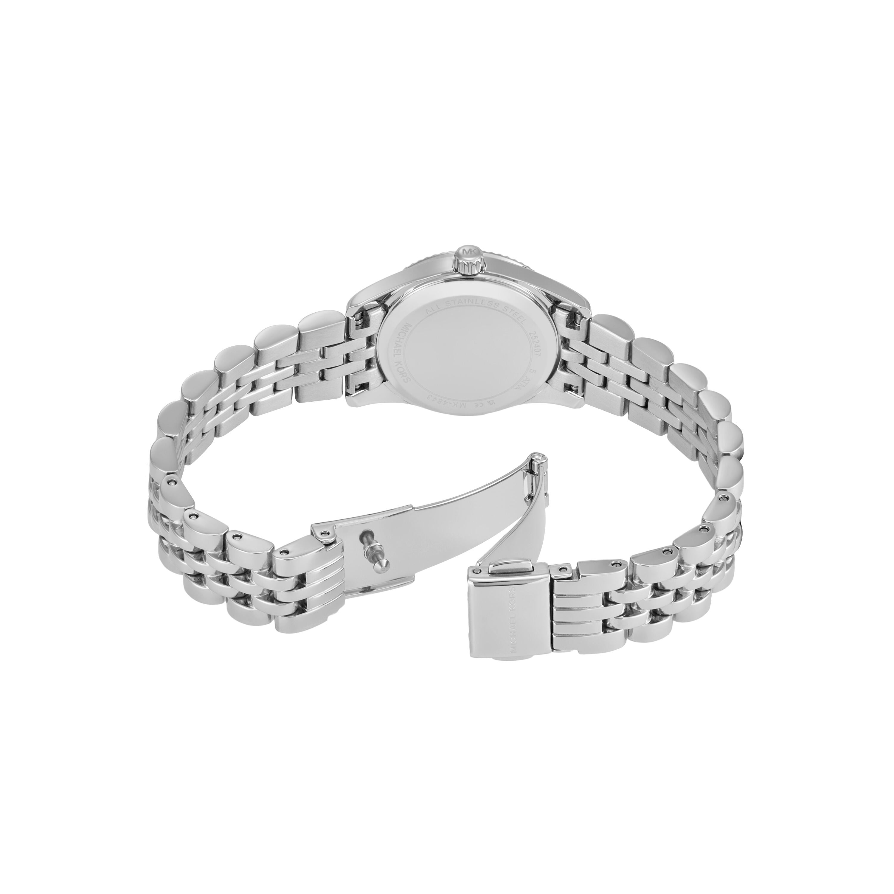 Michael Kors Petite Lexington Pavé Silver-Tone Watch MK4843