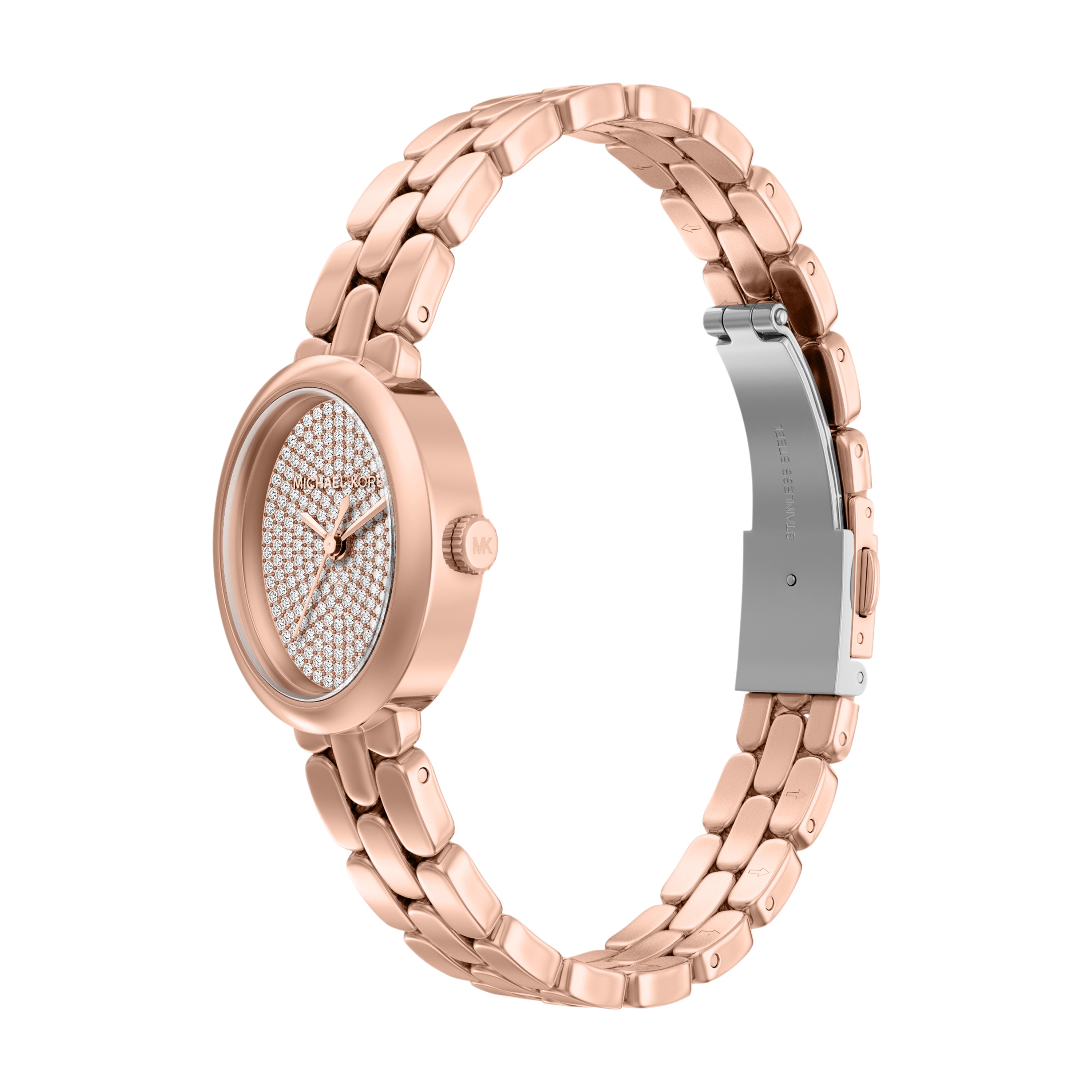 Michael Kors Maude Silver Dial Rose Gold Stainless Steel Watch MK7598SET