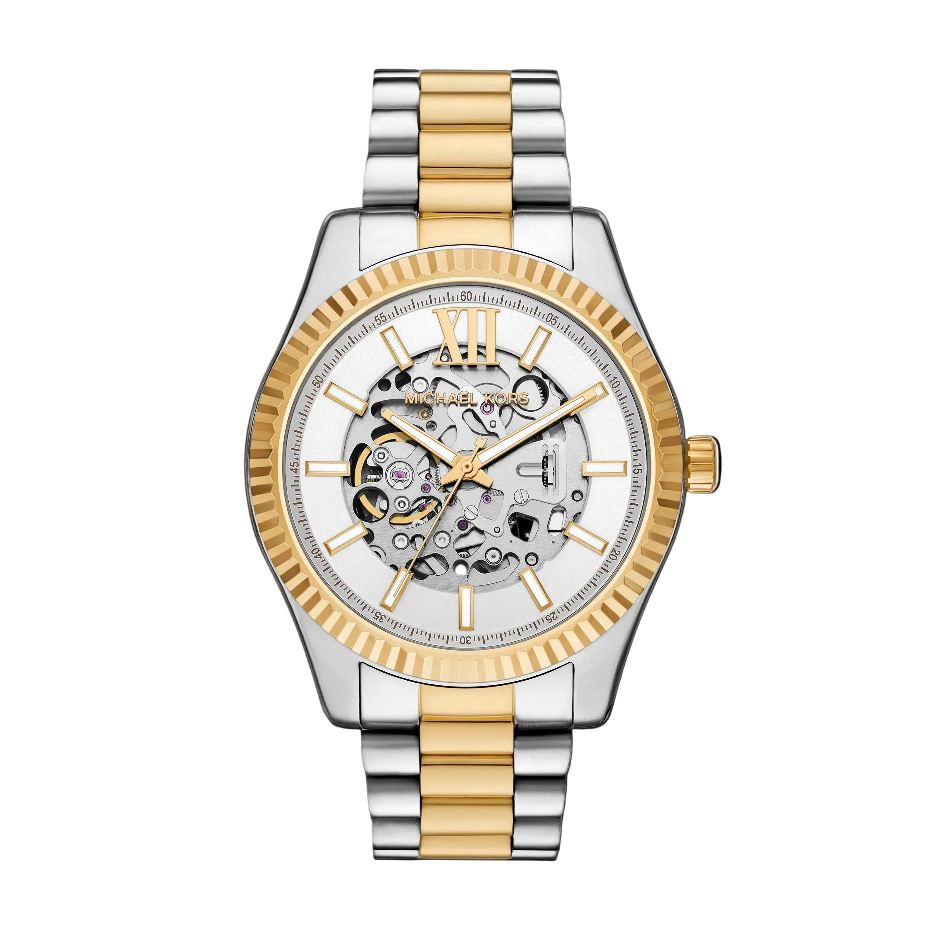 Michael Kors Lexington White Dial Two Tone Stainless Steel Watch MK9243