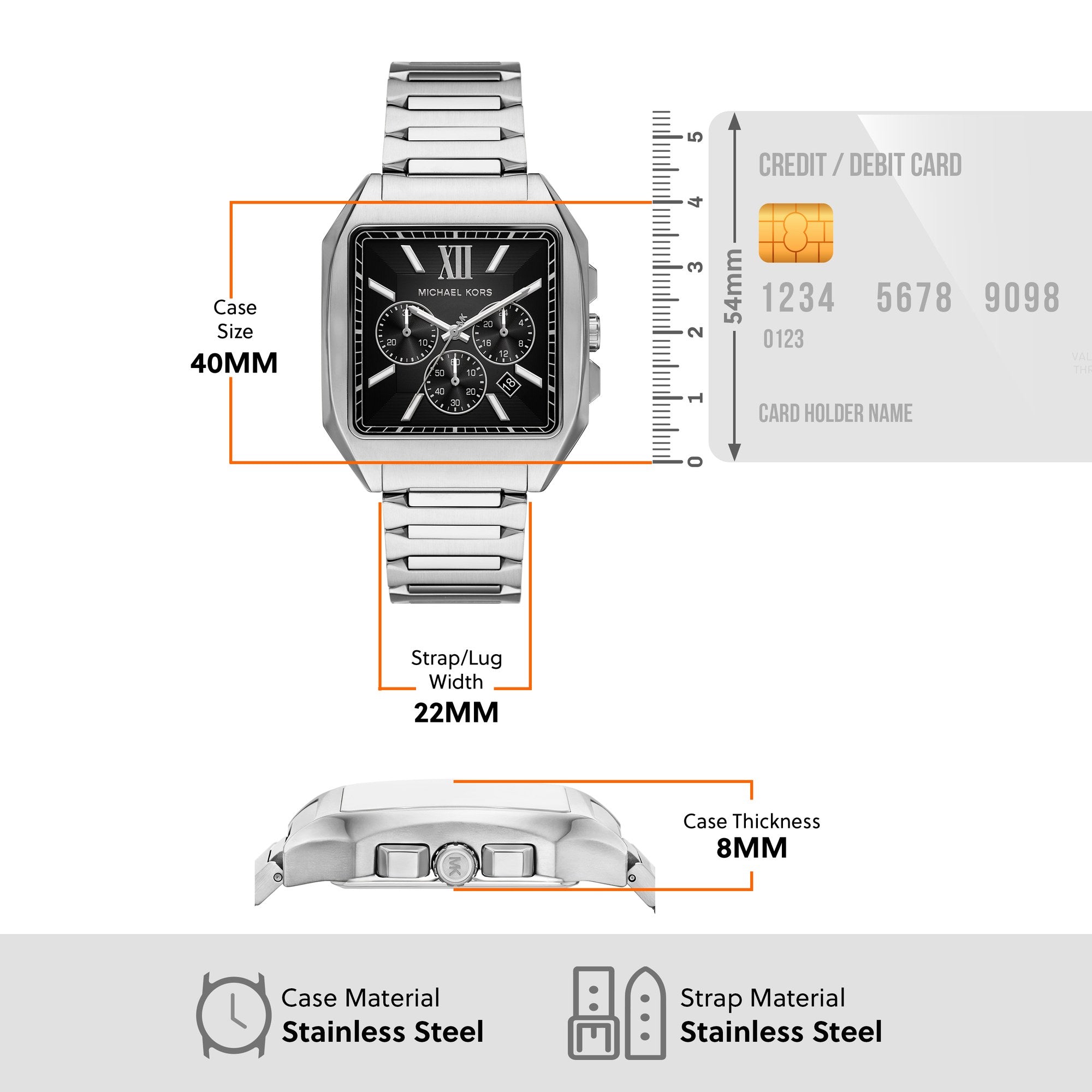 Michael Kors men's watch, black dial (view 8)