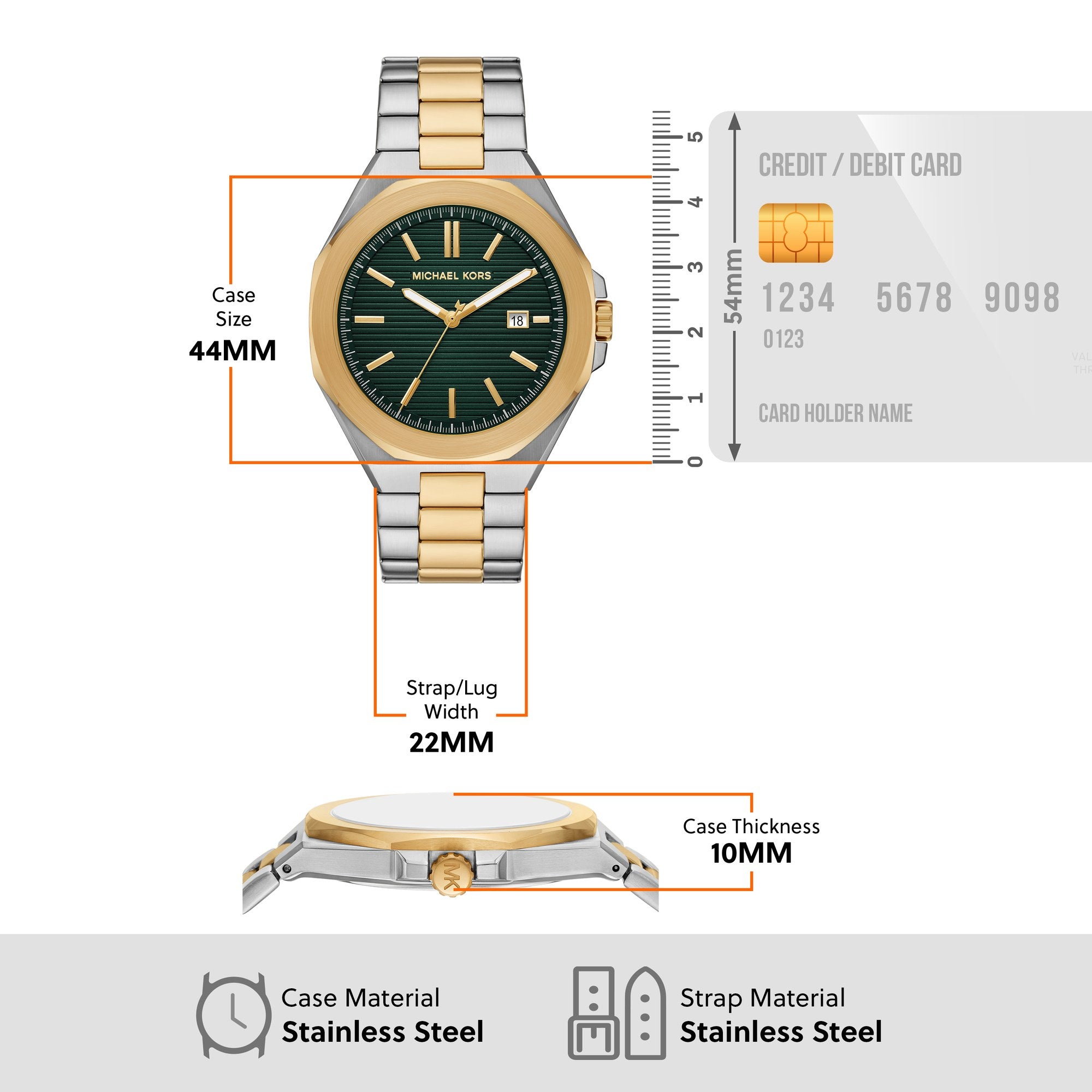 Michael Kors men's watch, green dial (view 8)