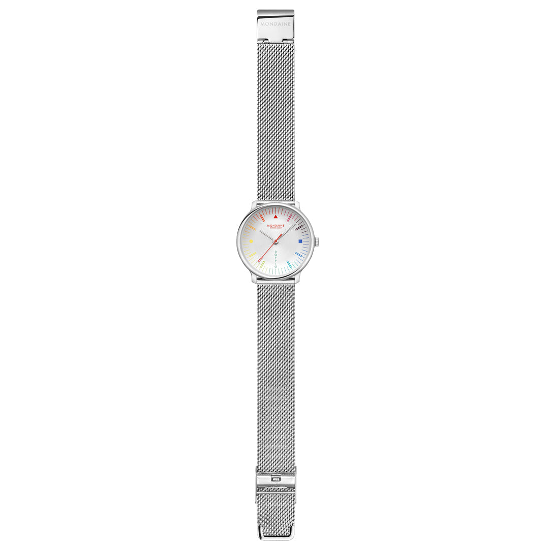 Mondaine Doppio Bauhaus Stainless Steel 33mm Watch - MLE.33112.SM