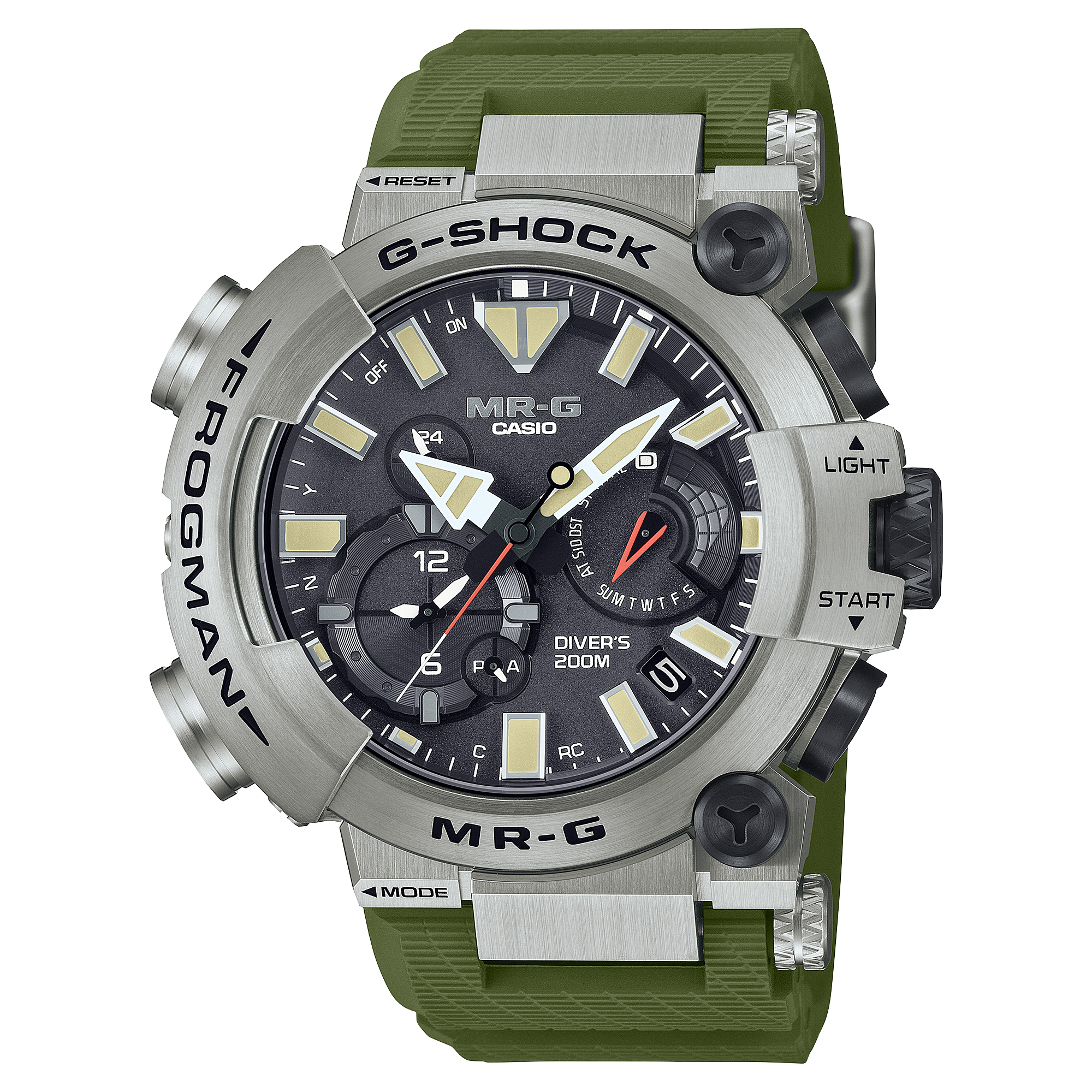 G-Shock MR-G Frogman Black Dial Green Rubber Band Watch MRGBF1000RG-3A