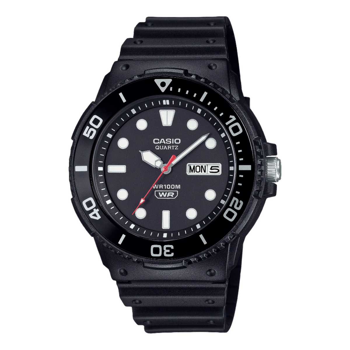 Casio Analog Black Dial Black Resin Band Watch MRW230H-1E1