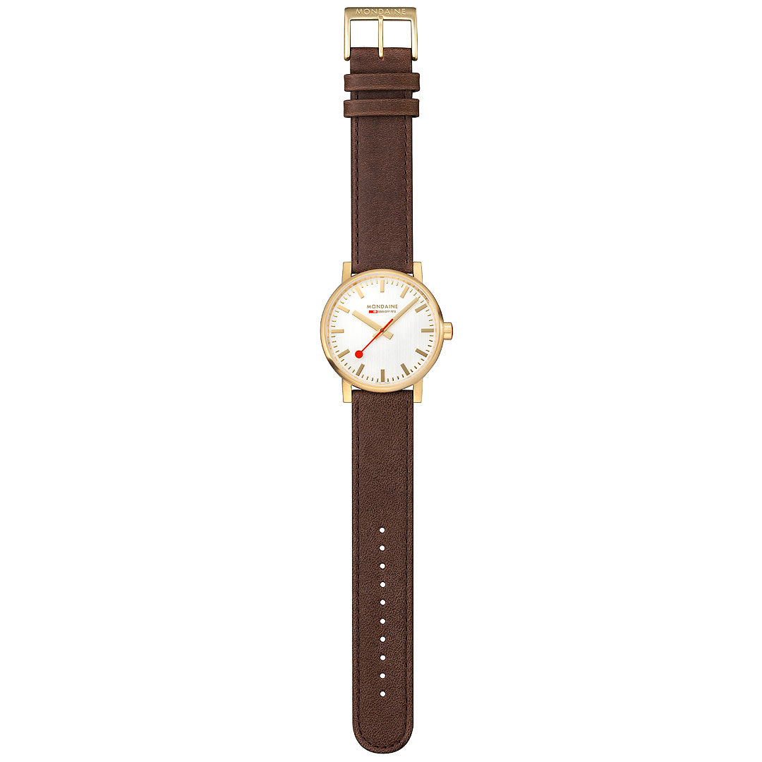 Mondaine Evo2 40mm Silver Dial Leather Watch MSE.40112.LGV