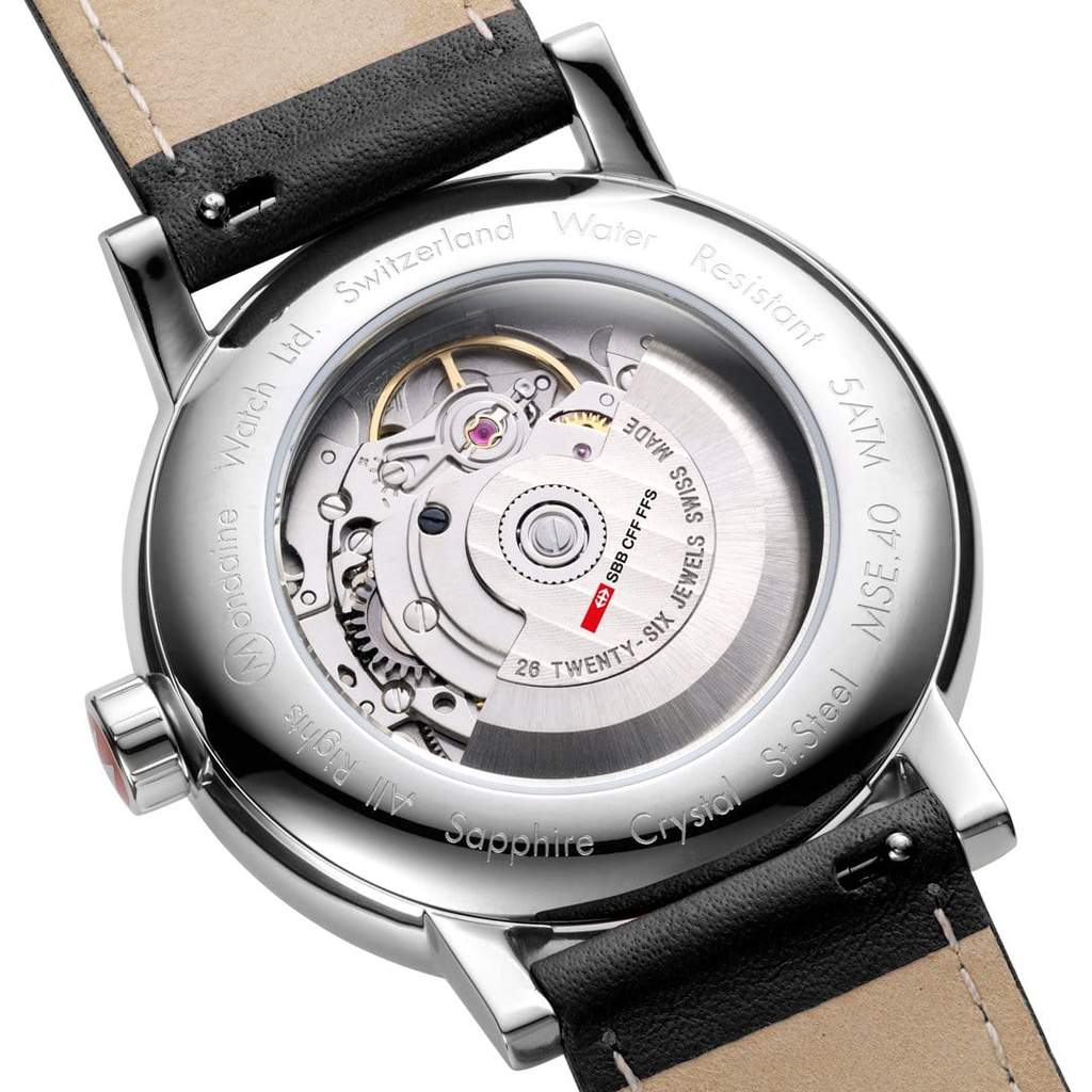 Mondaine Evo2 Automatic 40mm White Dial Leather Watch MSE.40610.LBV