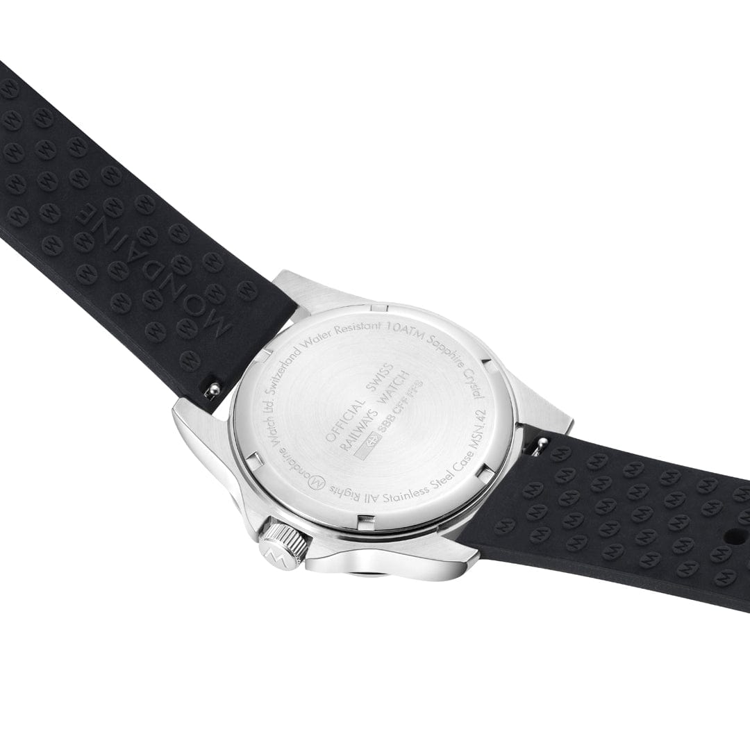 Mondaine Numeri White Dial Black Silicone Strap Watch MSN.4211B.RB