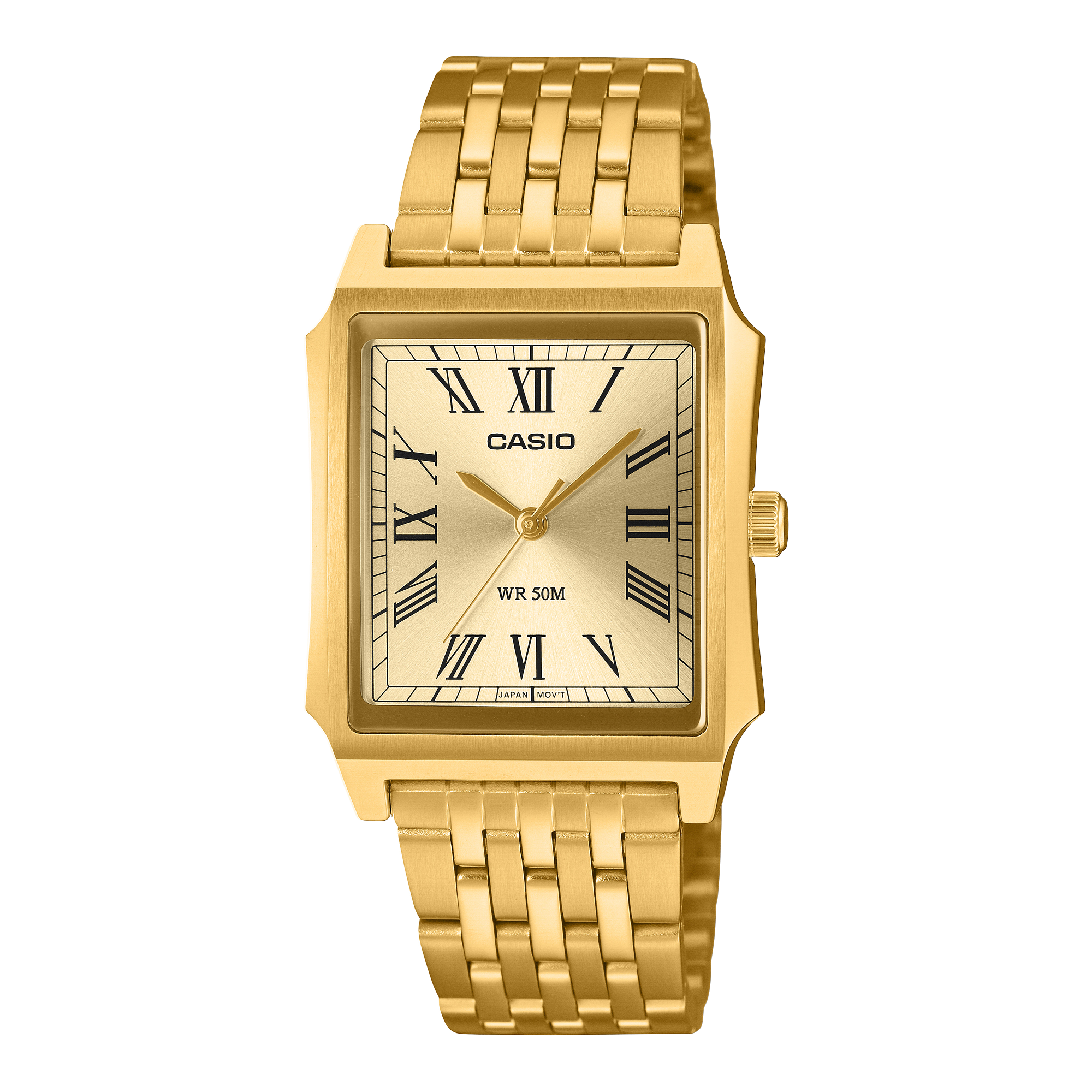 Casio Vintage MTP-B190G-9B gold men's rectangular watch