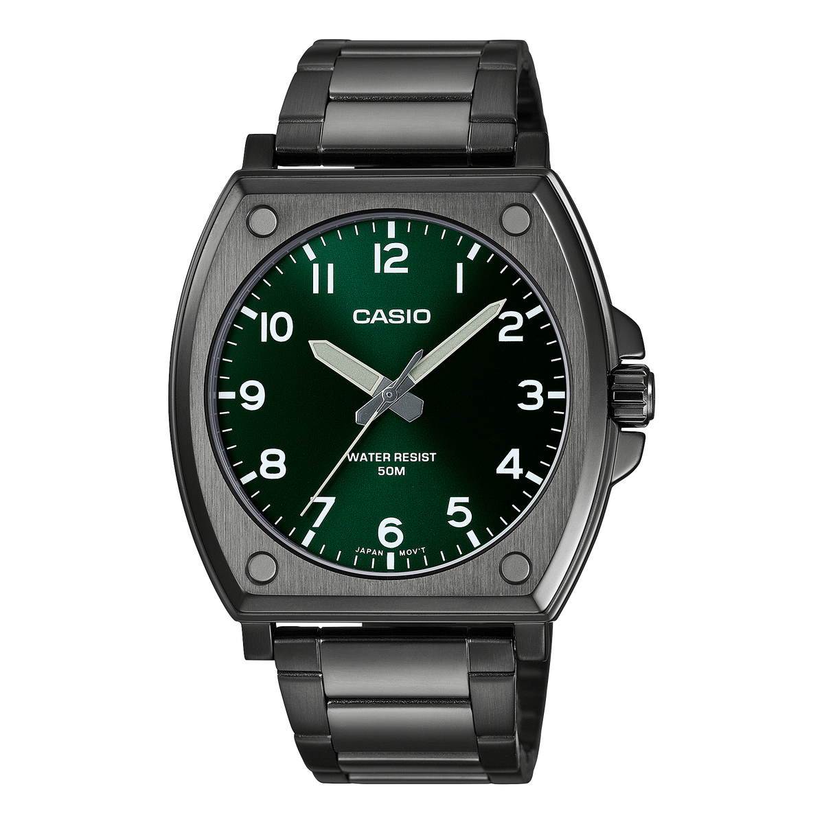 Casio Standard Analogue Green Dial Stainless Steel Watch MTPE730B-3A