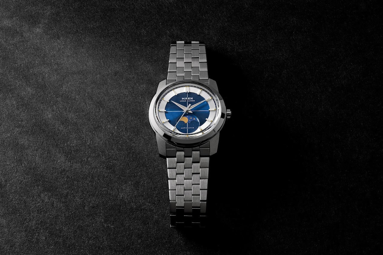 MAEN Lunar Classic 36 Blue Dial Moonphase Automatic Watch M7.1.2
