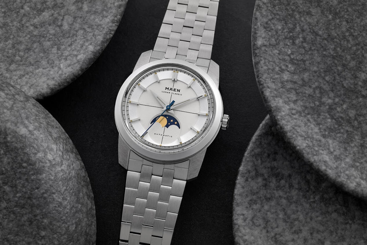 MAEN Lunar Classic 36 White Dial Moonphase Automatic Watch M7.1.1