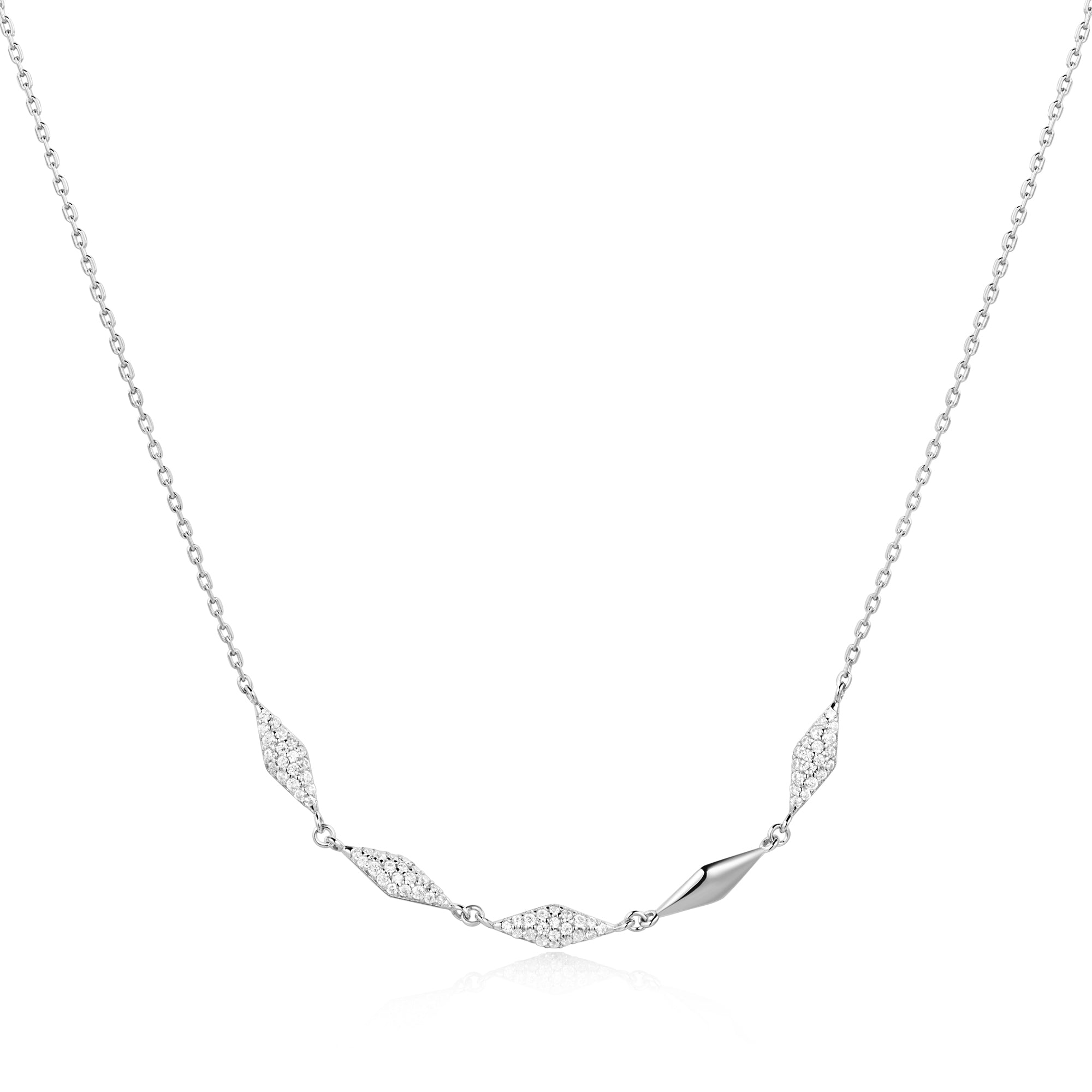 Ania Haie Silver Sparkle Necklace with Dazzling Cubic Zirconia Shine