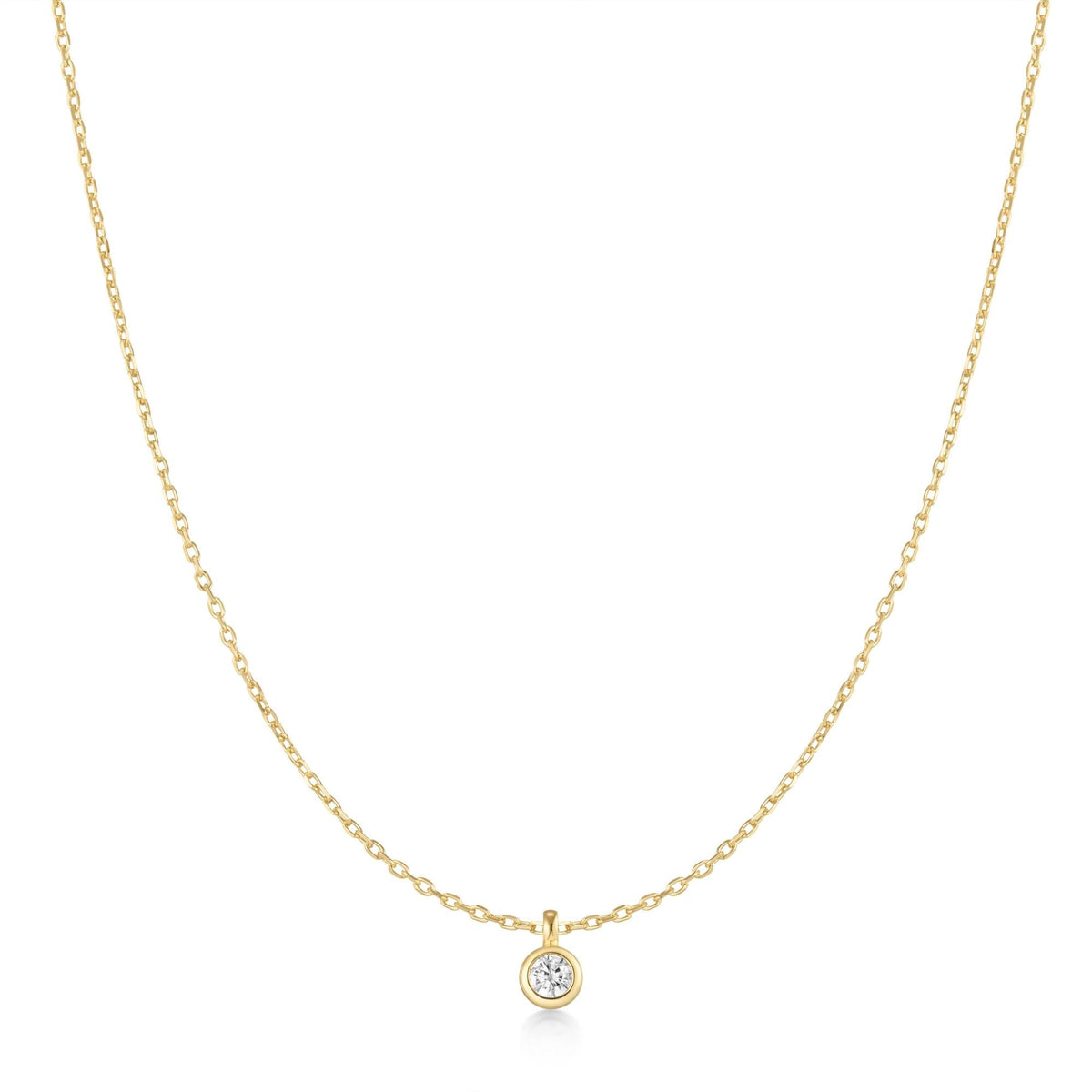 Ania Haie Gold Classic Bezel-Set Solitaire Necklace