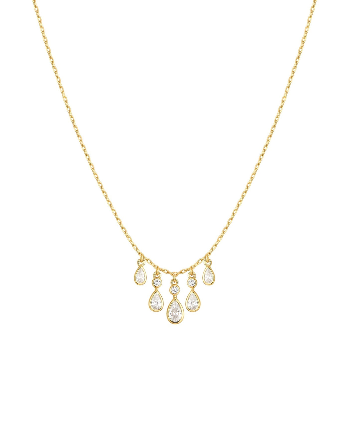 Ania Haie Gold Bezel-Set Teardrop Cascade Necklace N076-04G N076-04G front packshot