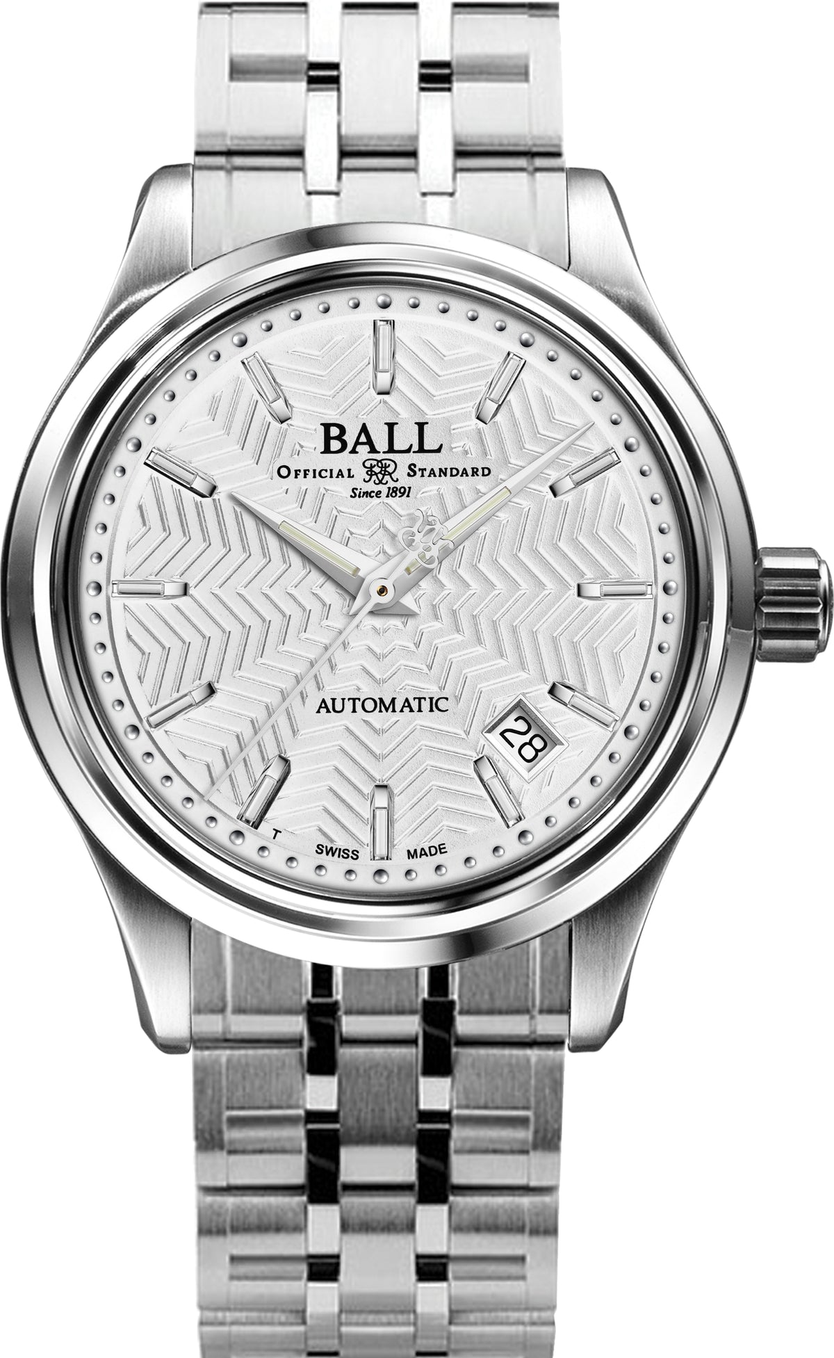 Ball Trainmaster Streamliner Silver Dial Steel Bracelet NM1060D-S5-SL