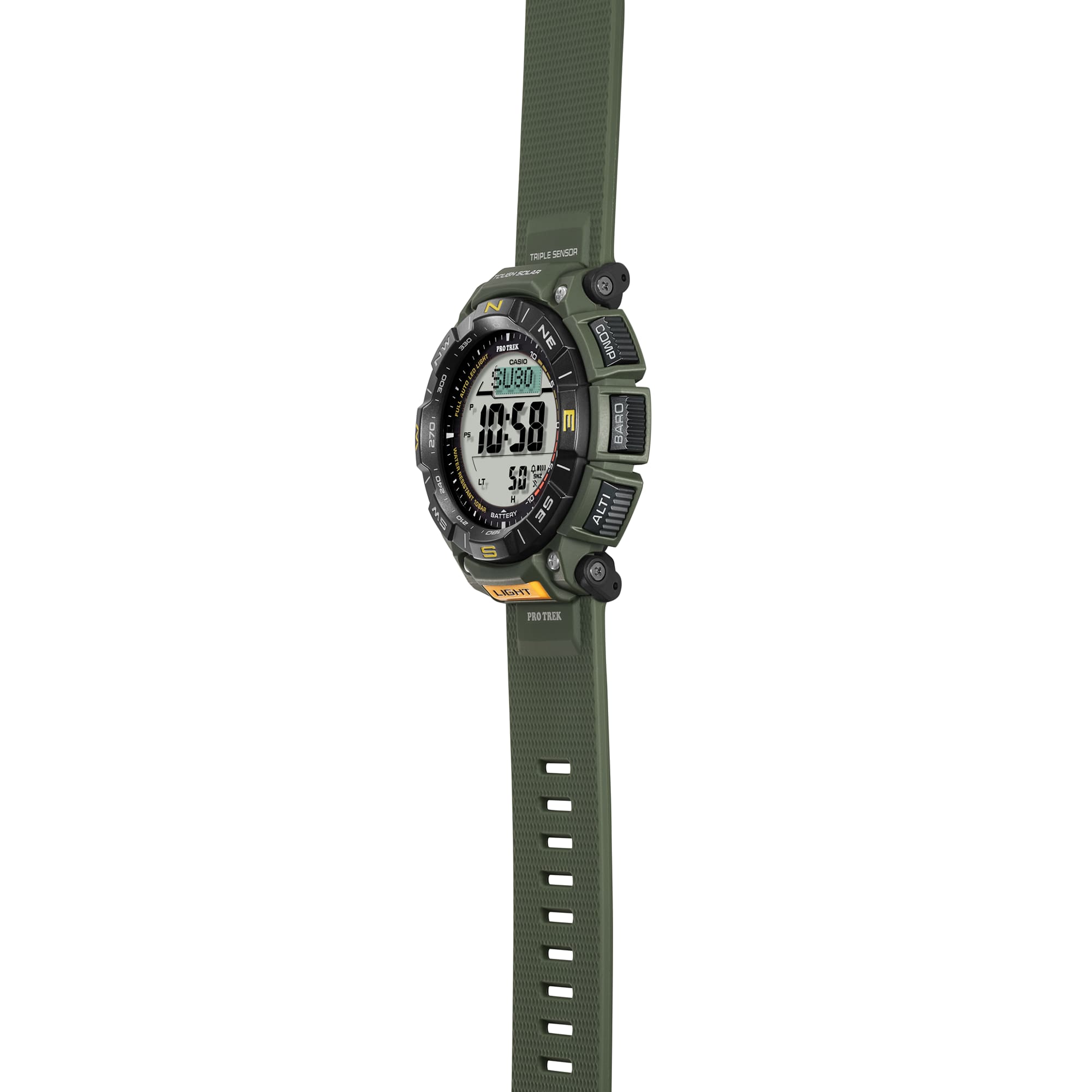 Casio Protrek Digital Solar Green Resin Band Watch PRG340-3D