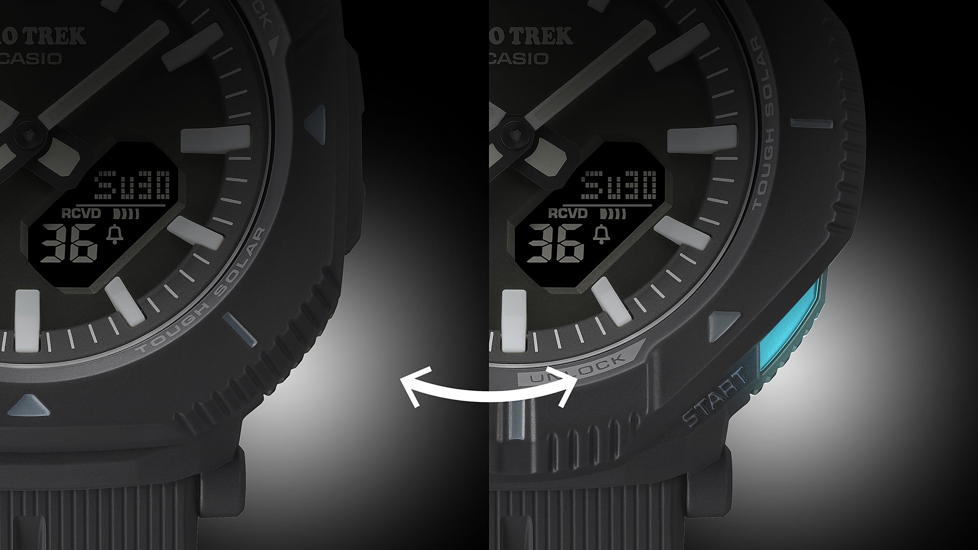 Casio Protrek DUO Solar Black Resin Band Watch PRJB001-1D